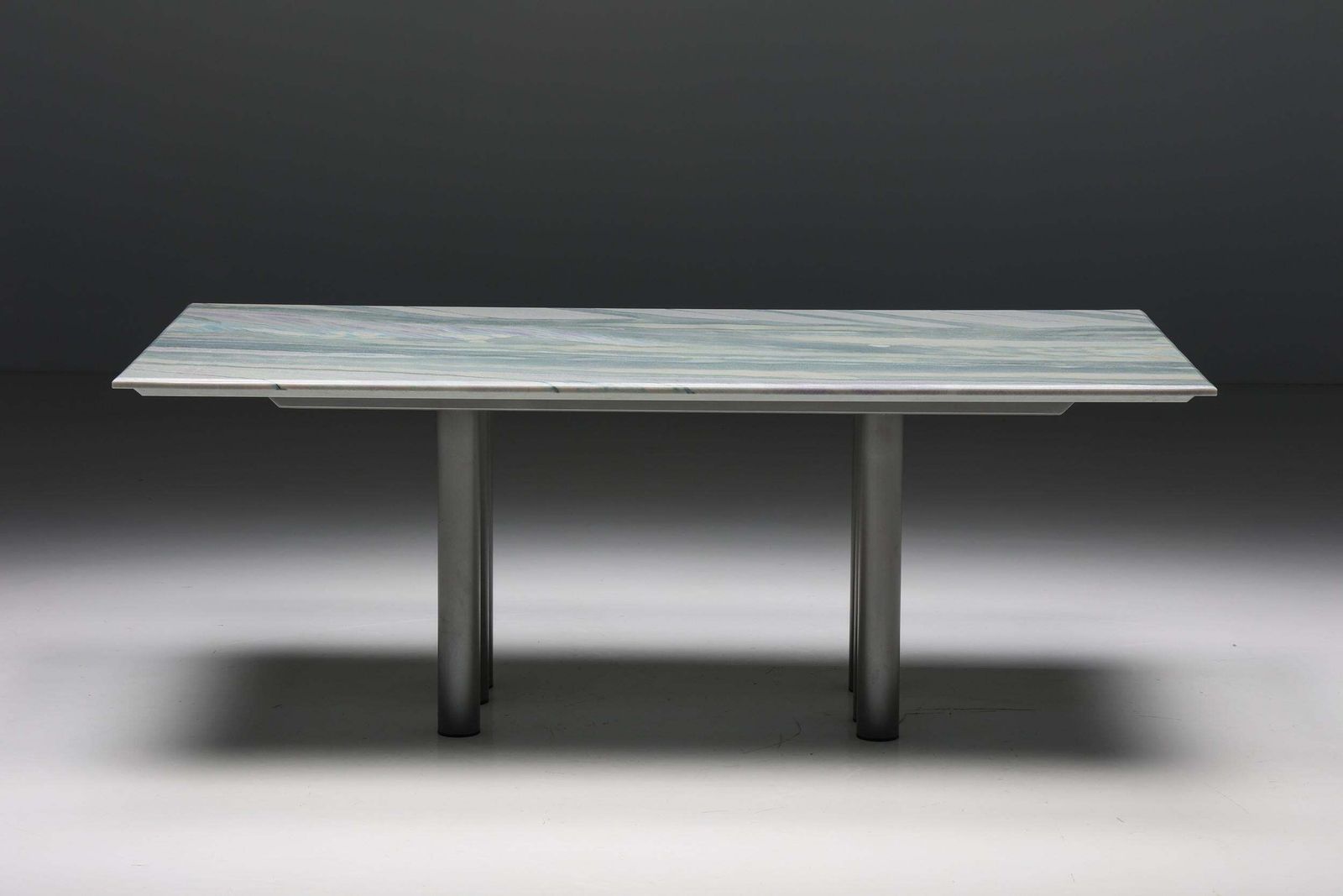 Pia Manu Dining Table In Marble & Steel, 1990s photo for sale
