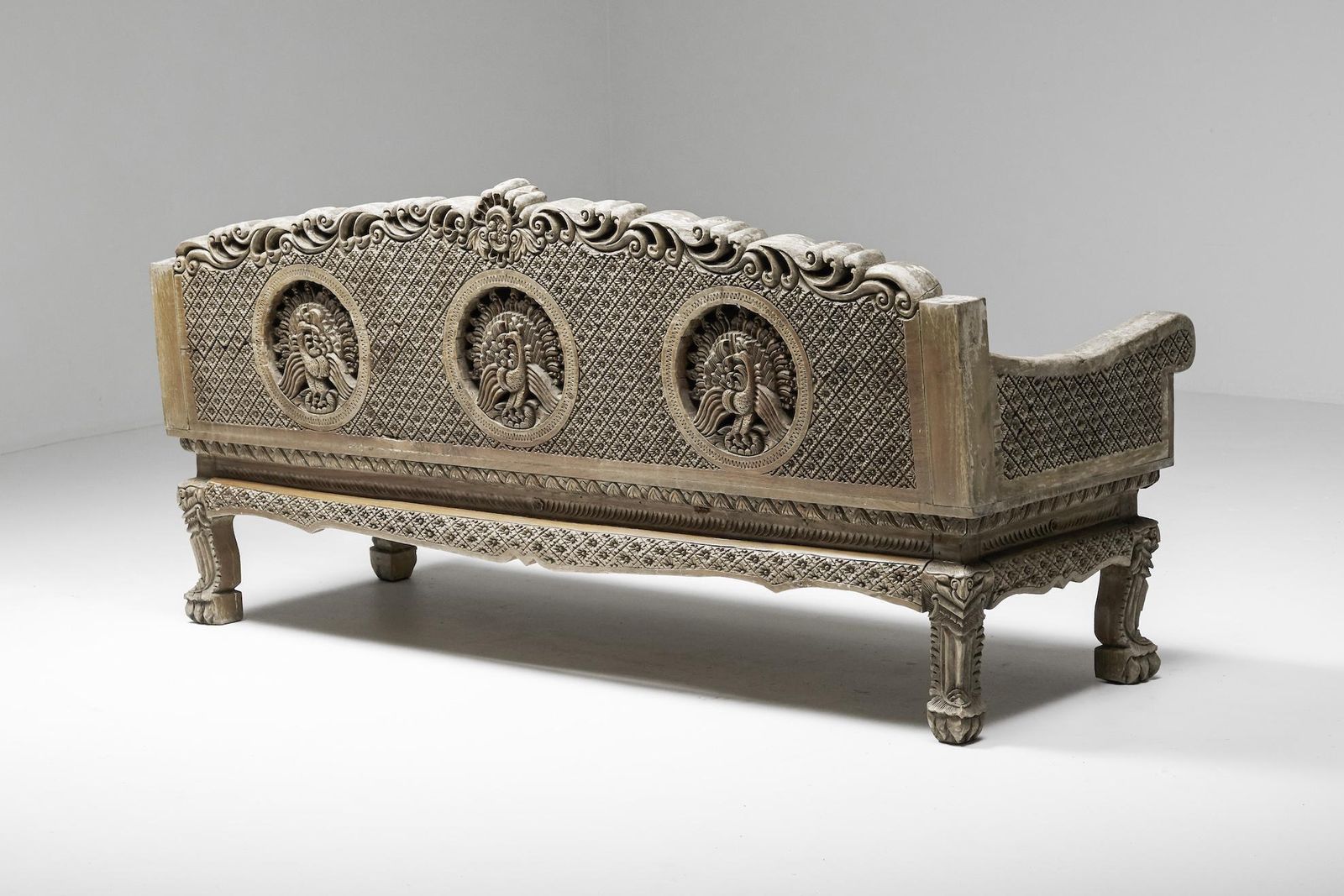 Hand Carved Wooden Bench, France, 1890s photo Furniture