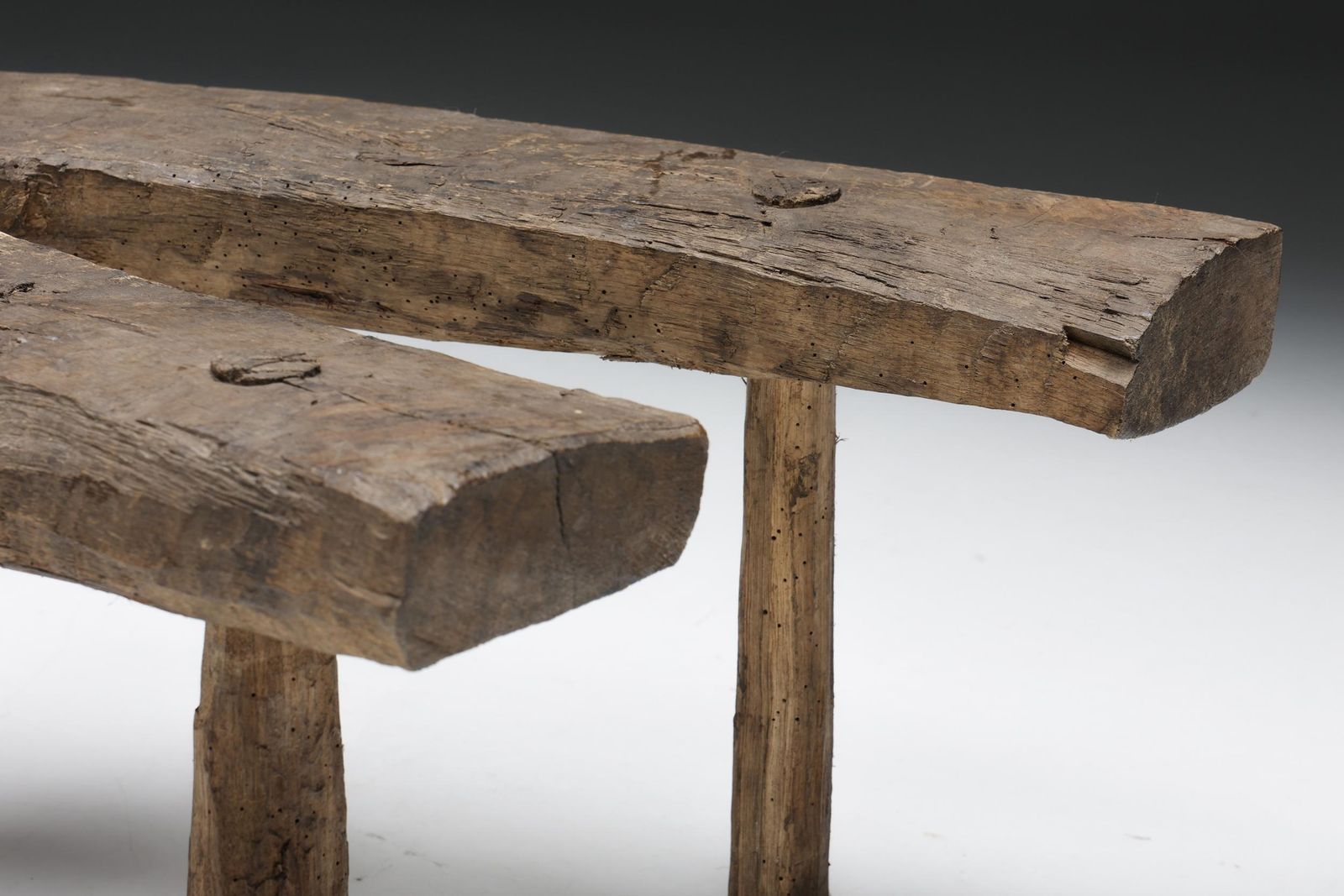 photo furniture Wabi Sabi Rustic Tripod Stool, Side Table, Auvergne, France, Circa 1900