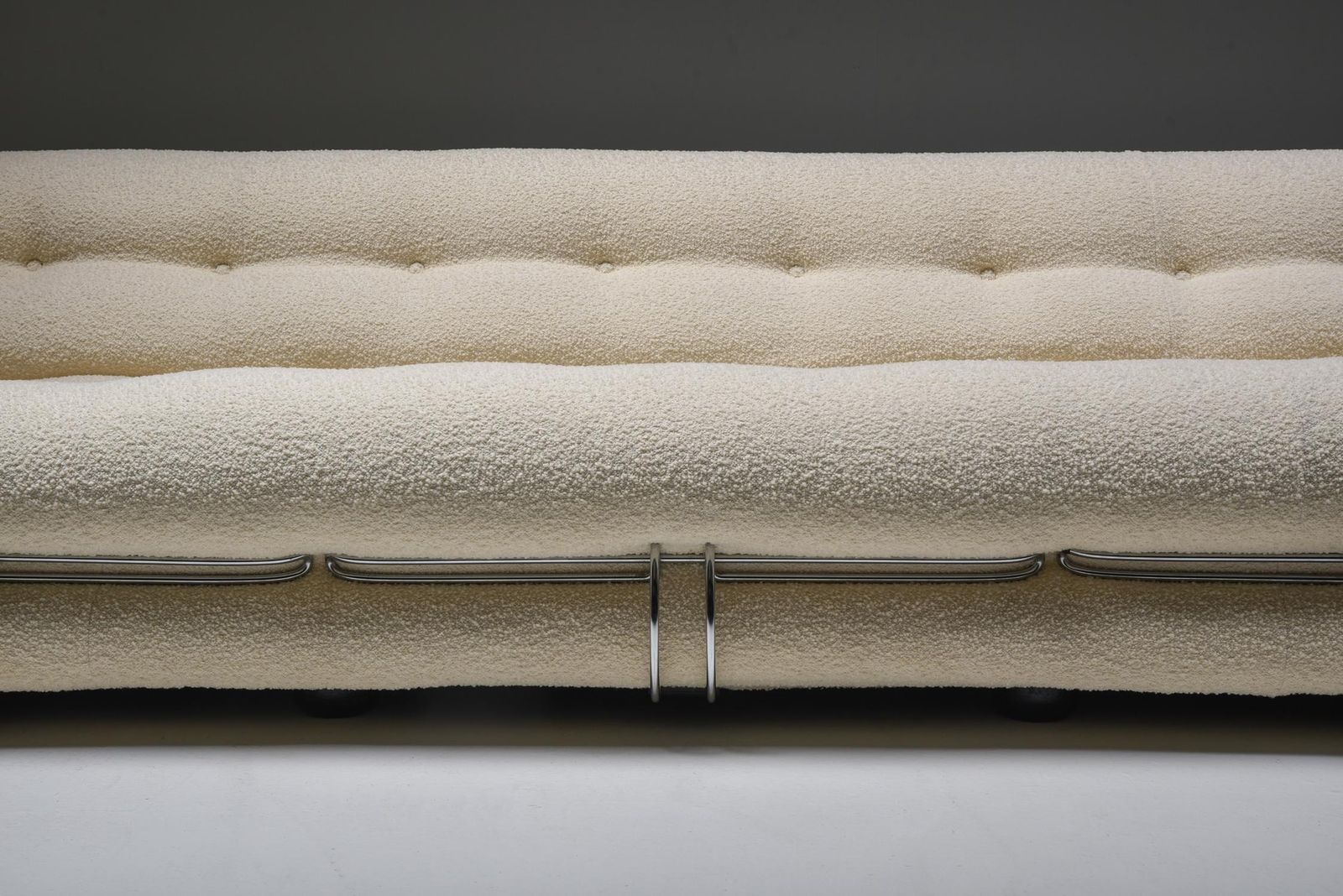 photo for sale Cassina 'Soriana' Four Seater Sofa By Afra And Tobia Scarpa In Bouclé, 1970's