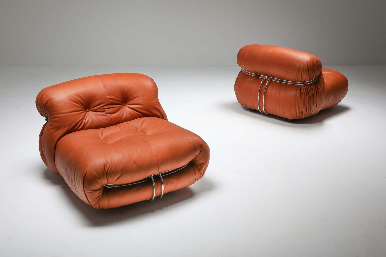 Afra And Tobia Scarpa For Cassina 'Soriana' Pair Of Lounge Chairs, 1970's photo furniture