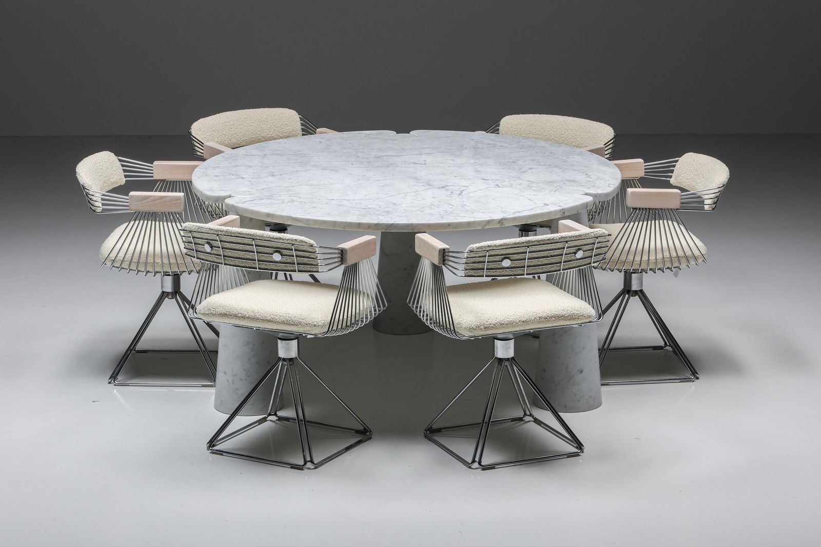 photo buy Angelo Mangiarotti 'Eros' Round Marble Dining Table, Italy, 1970s