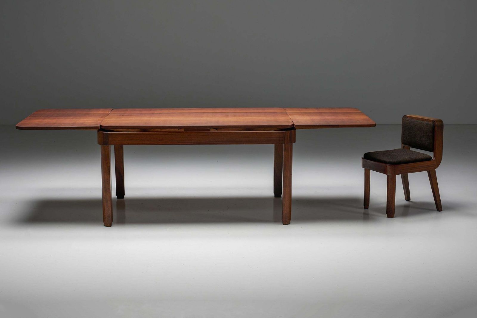 Extendable Dining Table By John Van Zeeland, Art Deco, Belgium, 1930s photo Furniture
