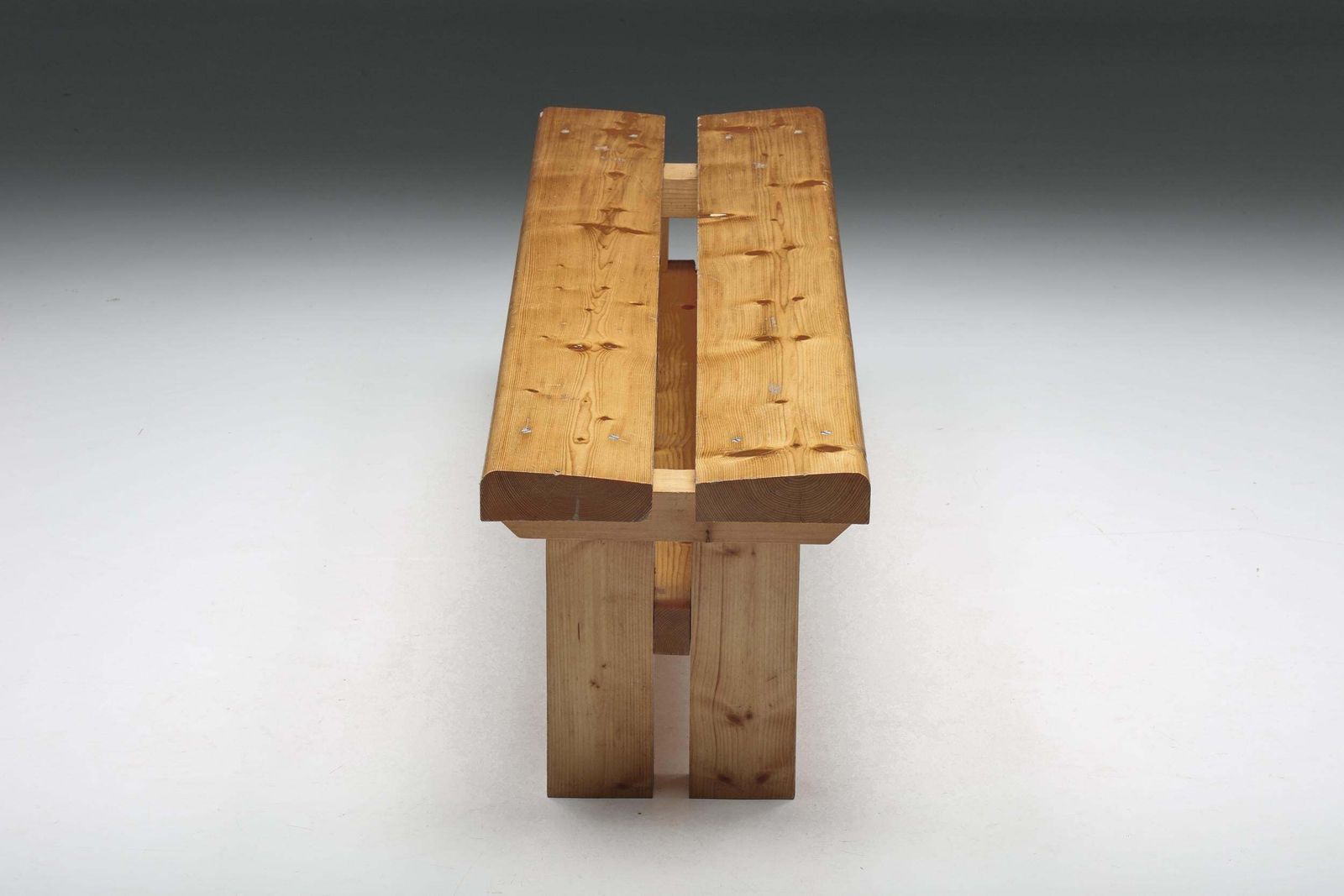 Les Arcs Bench With Backrest By Charlotte Perriand, France, 1970s photo 5461.0