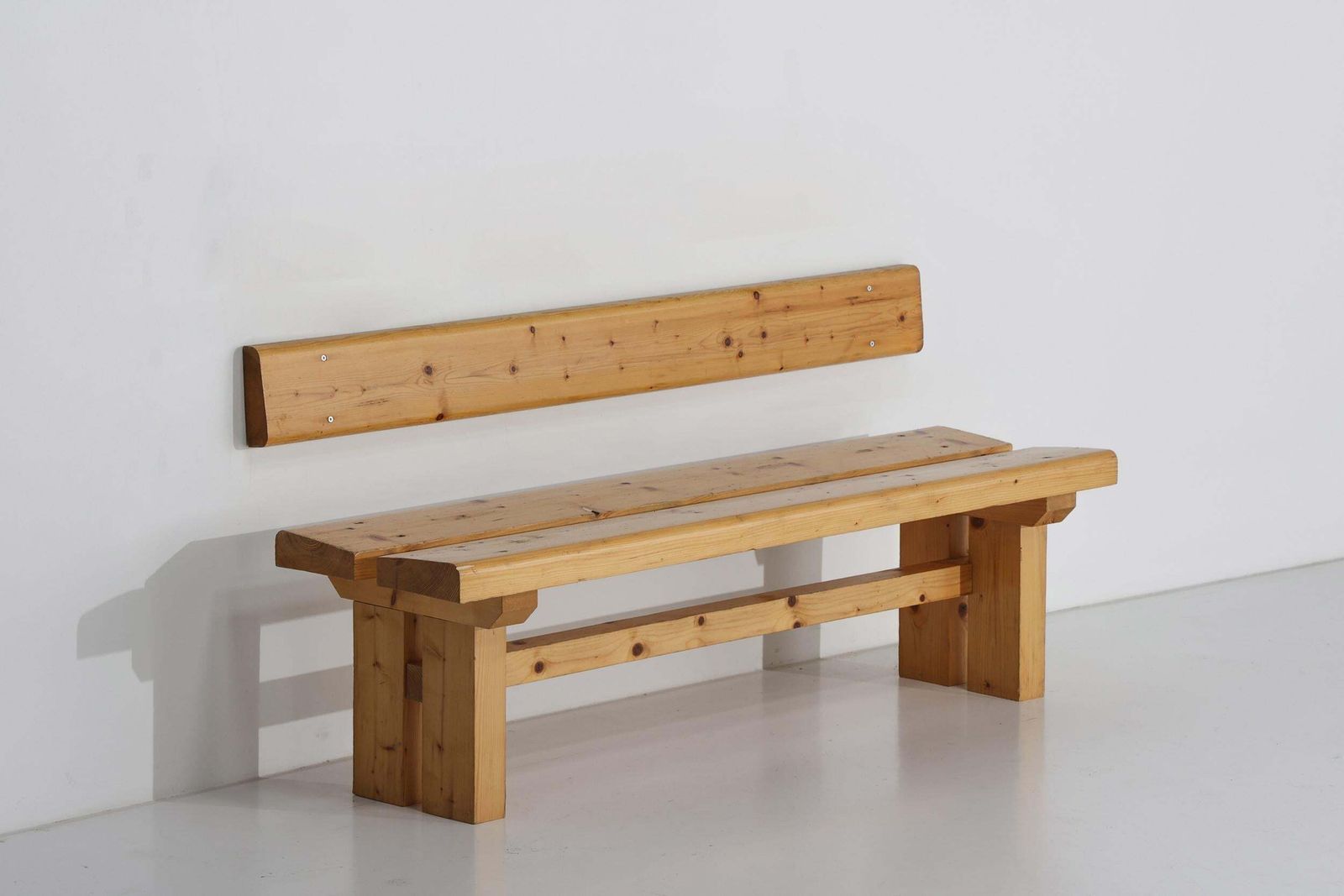 photo for sale Les Arcs Bench With Backrest By Charlotte Perriand, France, 1970s