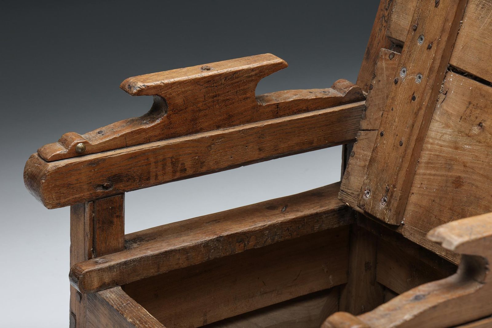 photo for sale Wooden Armchair With Storing Space, France, 1872