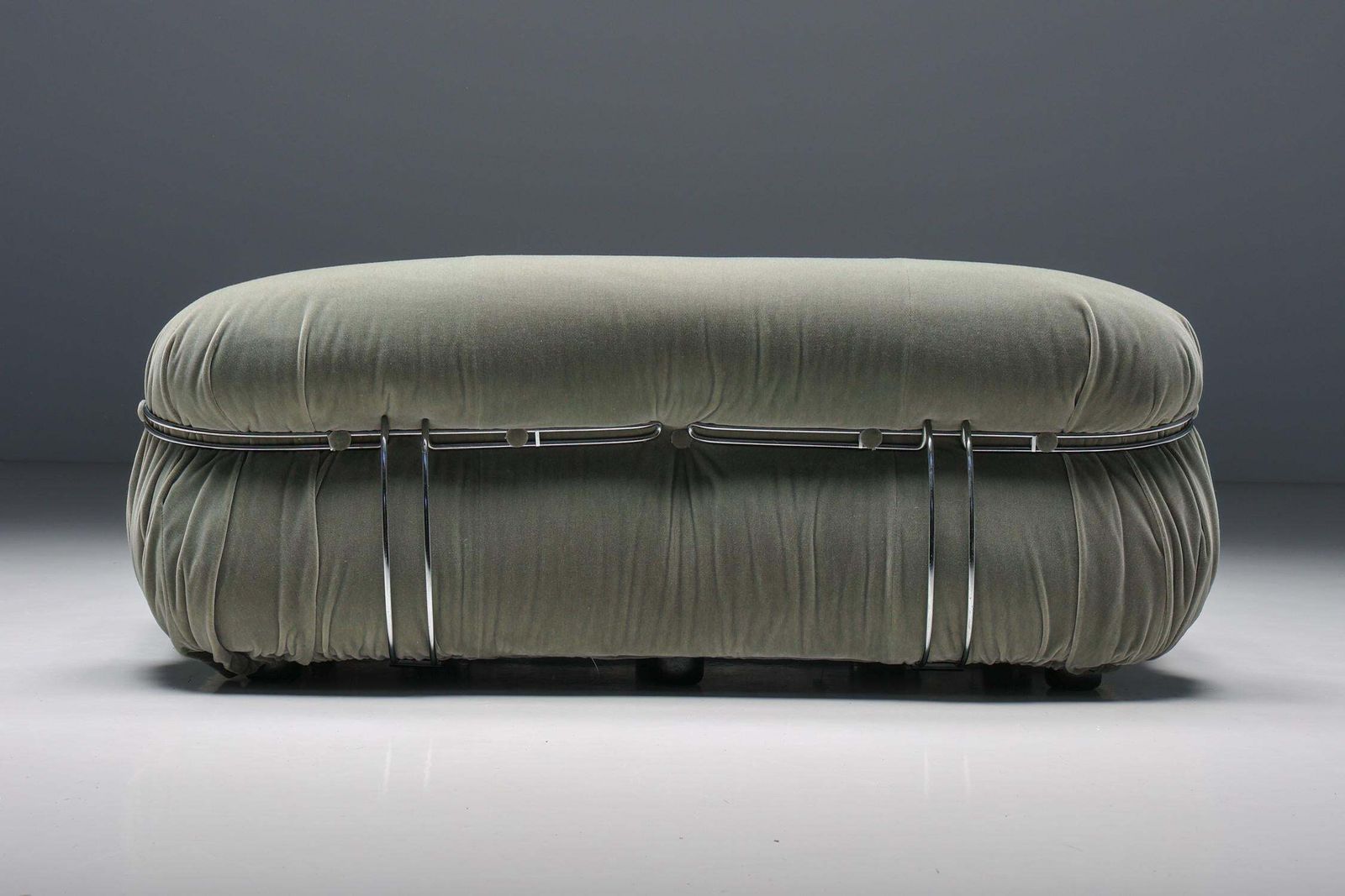Soriana Two Seater By Afra & Tobia Scarpa For Cassina, Green Mohair photo Furniture