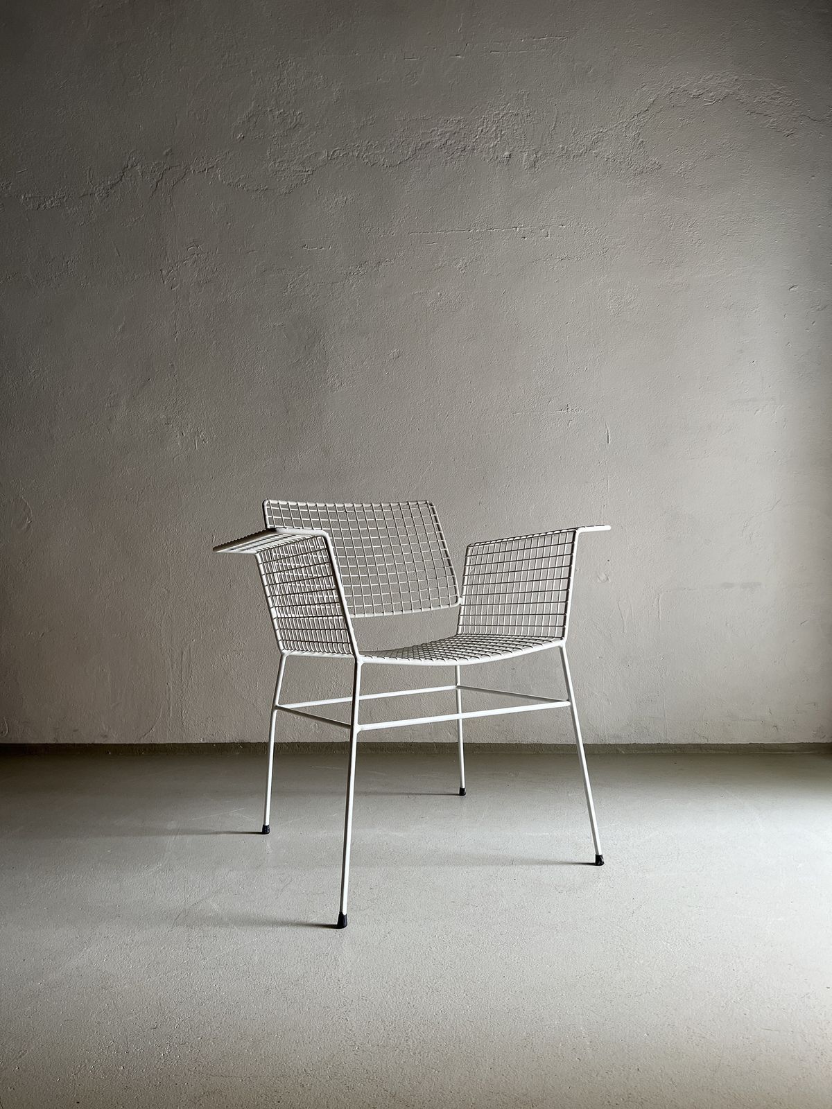White Metal Wire Chair | Erlau | Garden Patio Outdoor Bistro | 1960s photo Furniture
