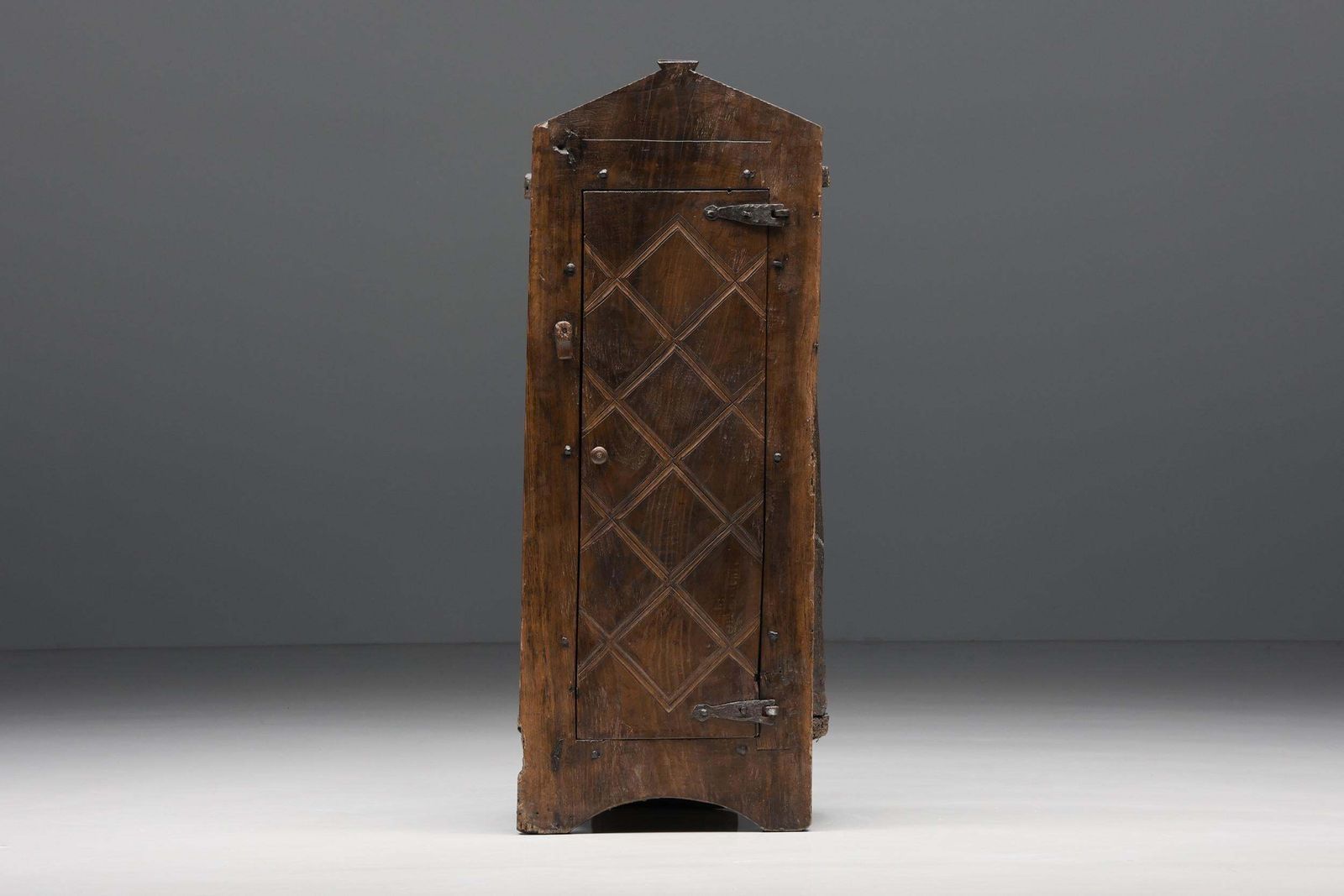 Travail Populaire Folk Art Wabi Sabi Monoxylite Cupboard, 19th Century photo furniture