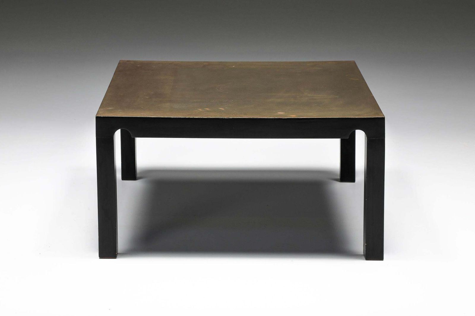 Post Modern Brass And Black Steel Coffee Table By Emiel Veranneman, 1970's photo furniture