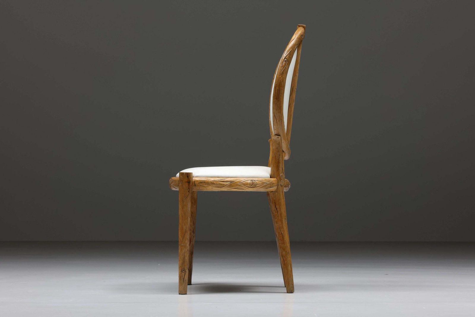 Thonet Style Hand Carved Wooden Dining Chairs, Mid Century Modern, 1960s photo vintage
