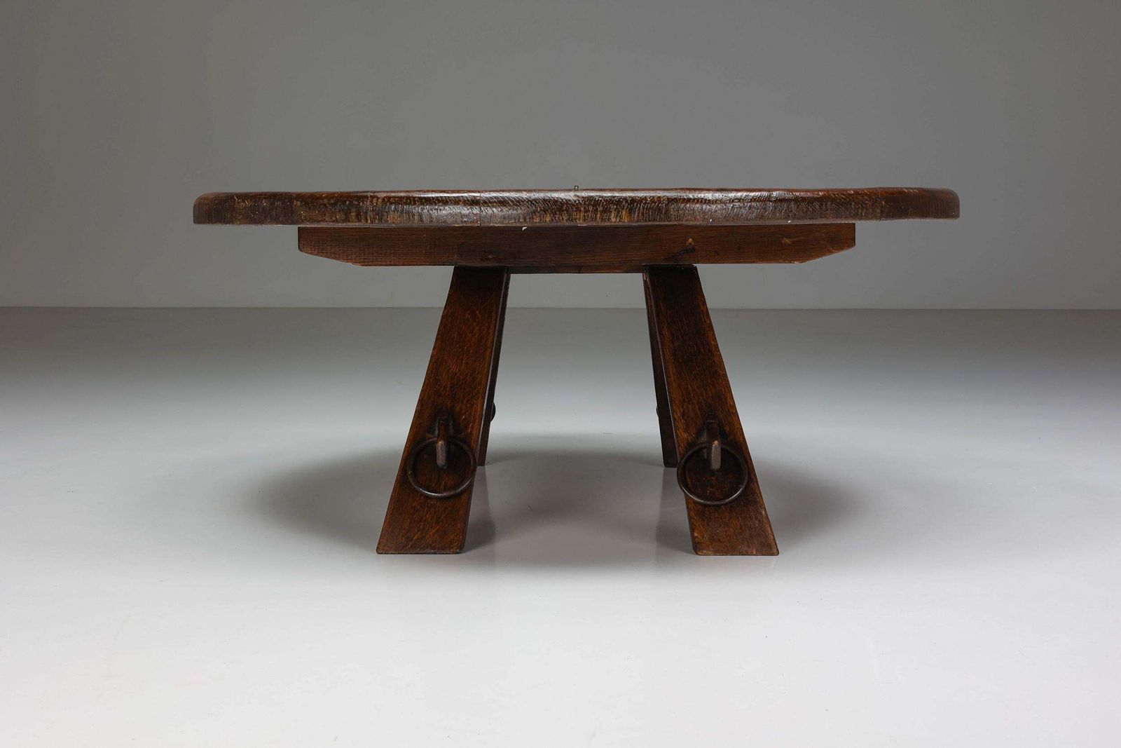 Round Rustic Coffee Table With Ring IV, France, 1960s photo for sale
