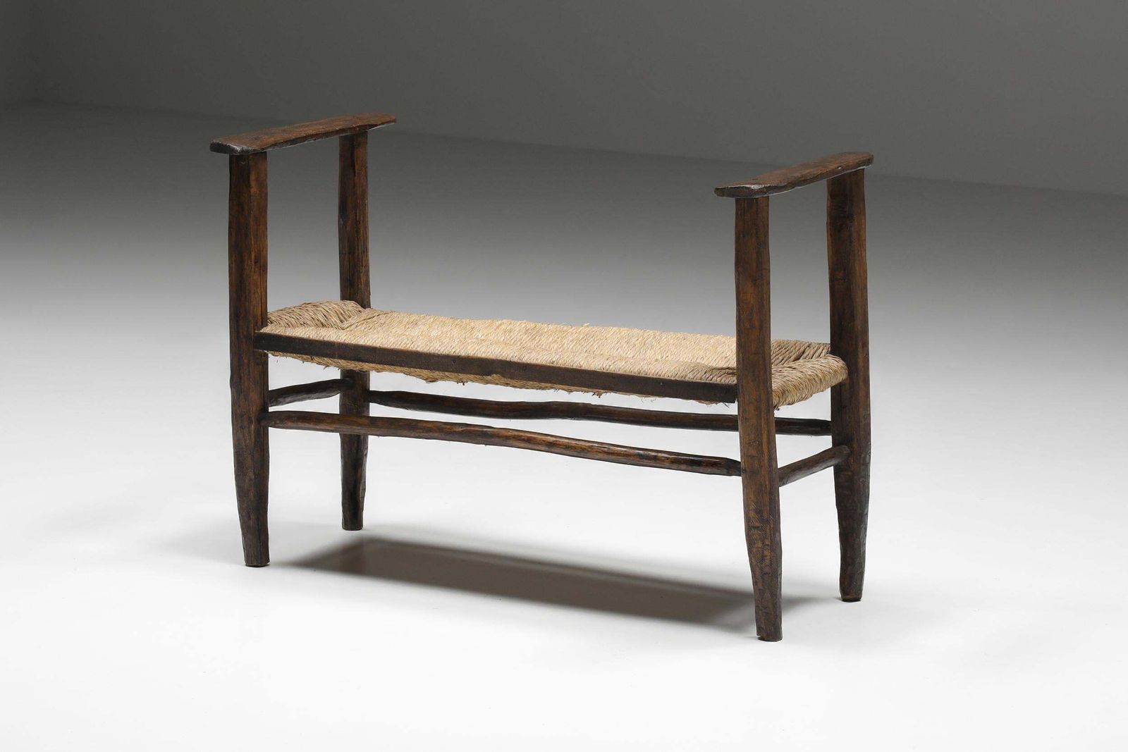 "Art Populaire" Folk Art Stool From The Auvergne, Mid Century Rustic 1800's photo Furniture