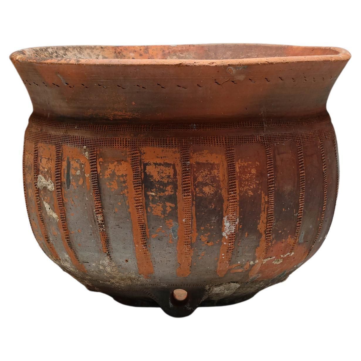 Ancient Hand Crafted Portuguese Washbasin, Pot, Garden Elements, Rustic, 1940s