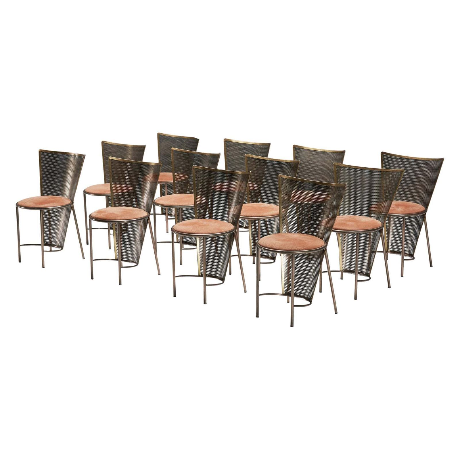 Post Modern Frans Van Praet '92 Brass Chairs, World Expo Belgian Pavillion