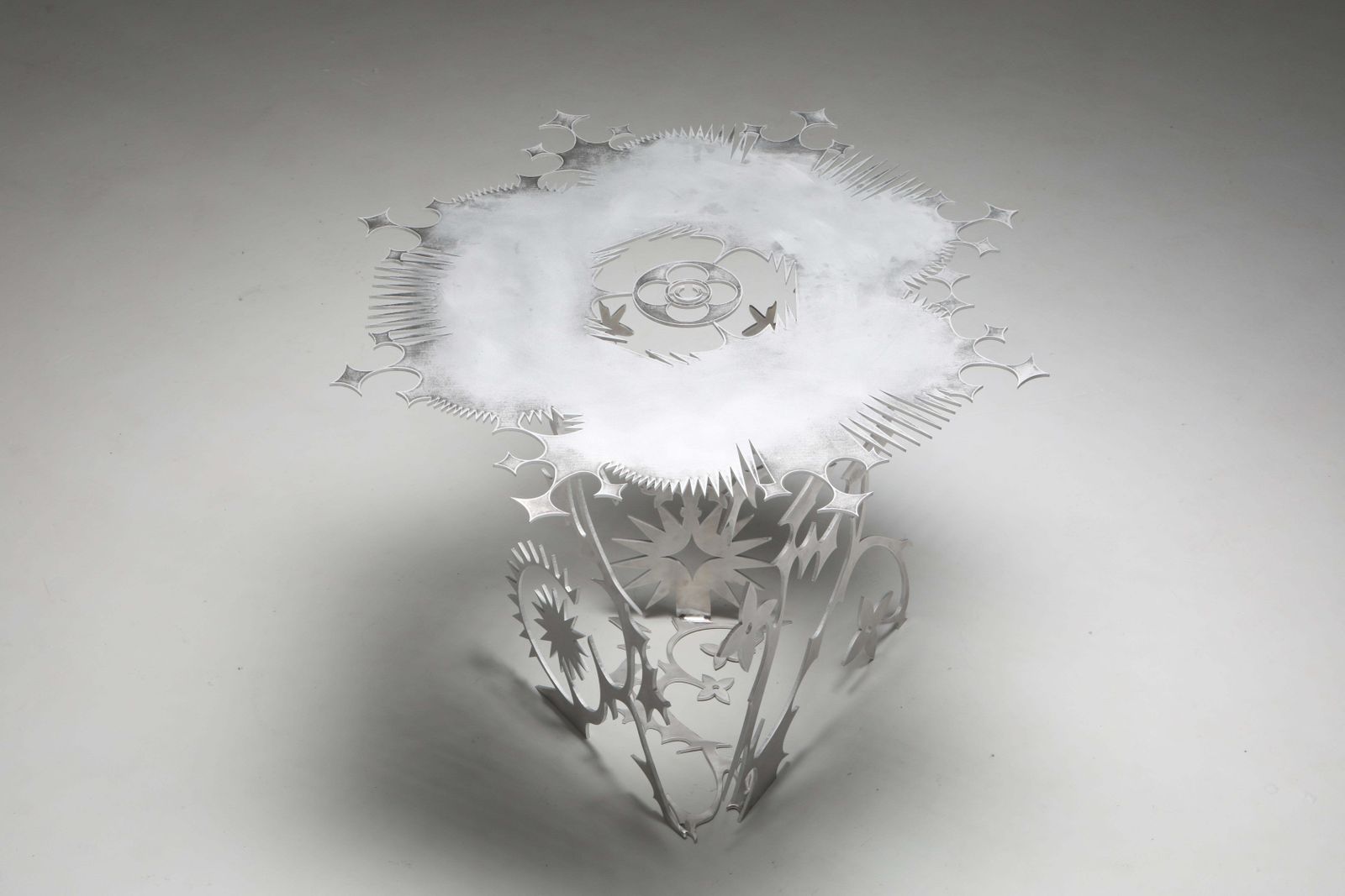 'Ornamentum 2' 6mm Lasered Aluminium Table Orson Van Beek & Quinten Mestdagh photo for sale