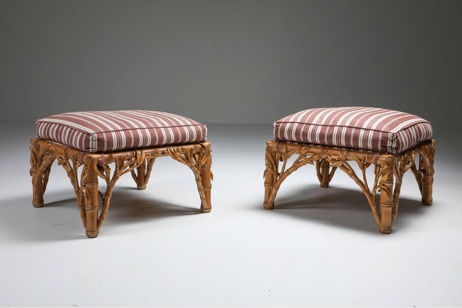 Bamboo Pair Of Ottoman, Arpex, Italy, 1970s photo furniture
