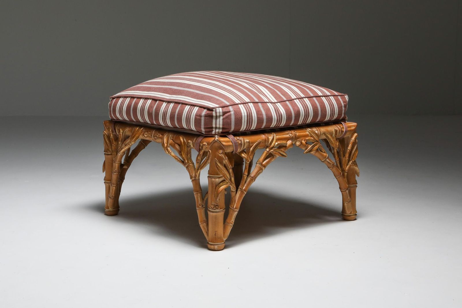 photo for sale Bamboo Pair Of Ottoman, Arpex, Italy, 1970s