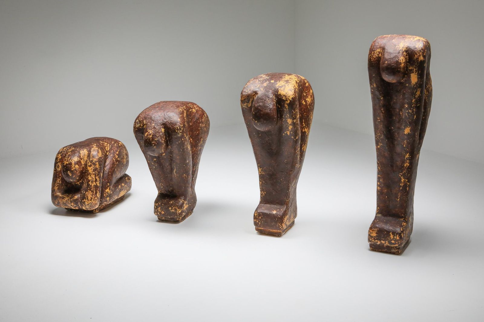 Series Of Figural Sculptures In Tempex Plaster photo buy