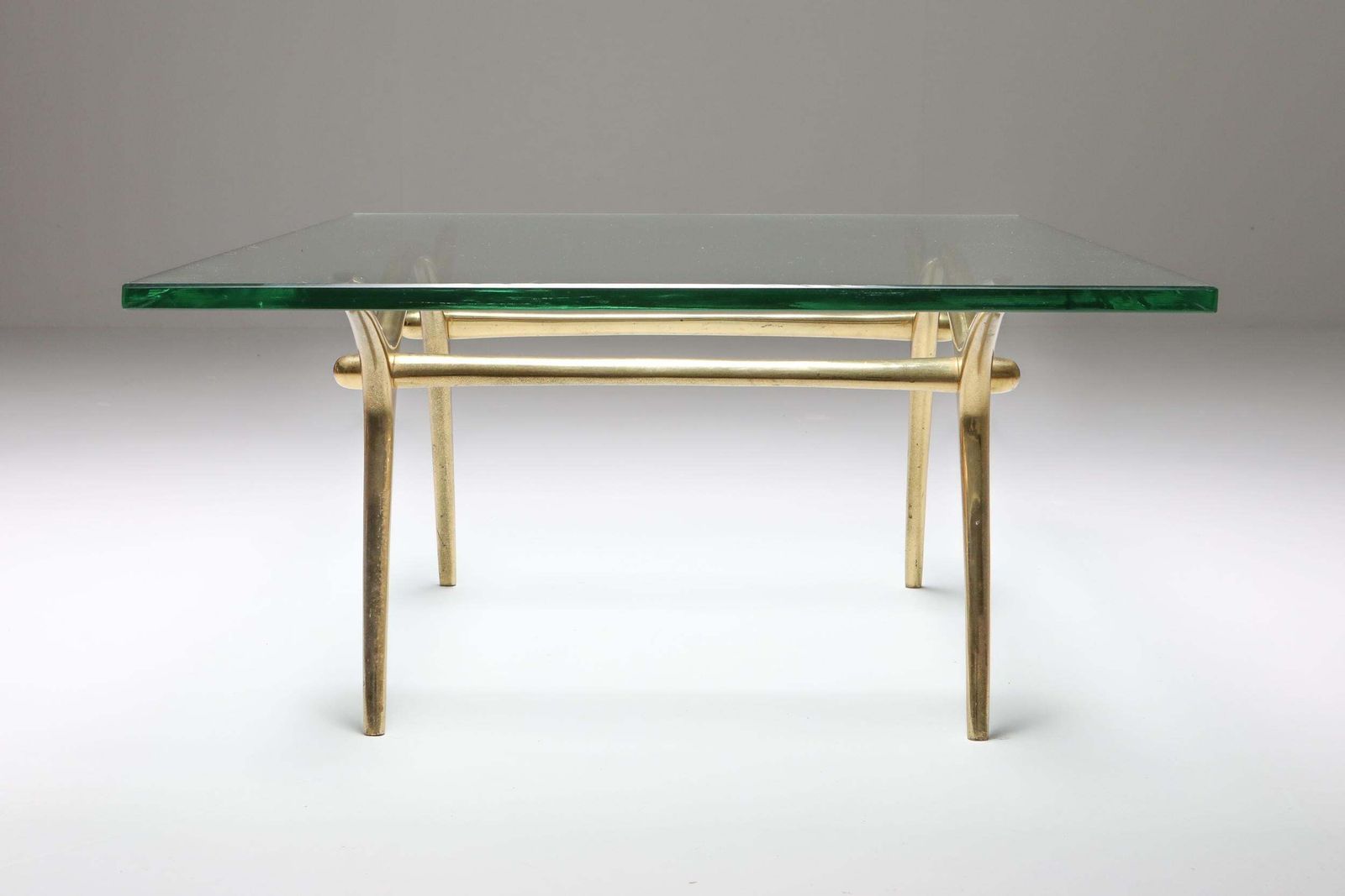 Bronze Hollywood Regency Coffee Table By Kouloufi photo vinterior