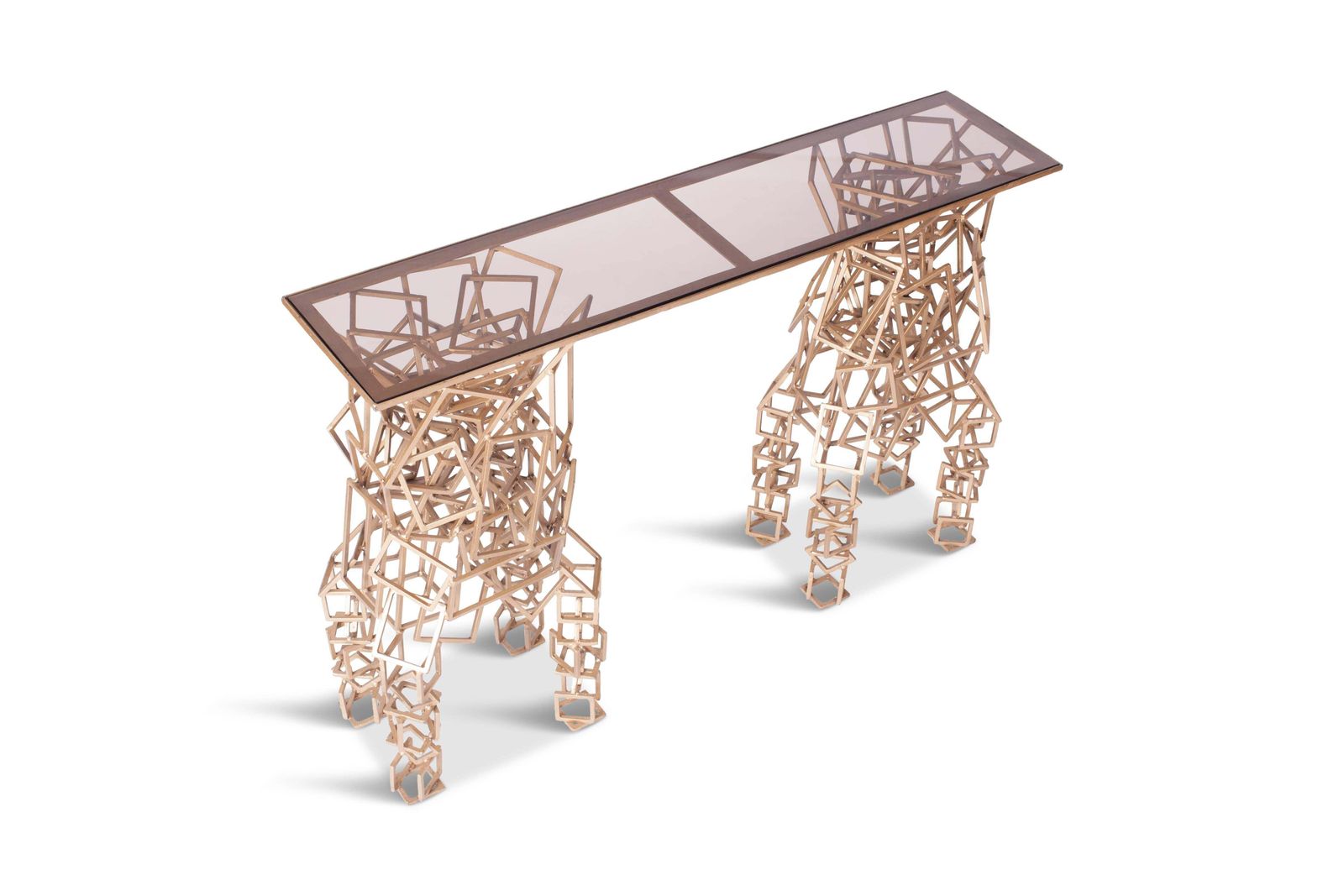 Brass Console Table In The Style Of Antony Gormley photo 3799.0