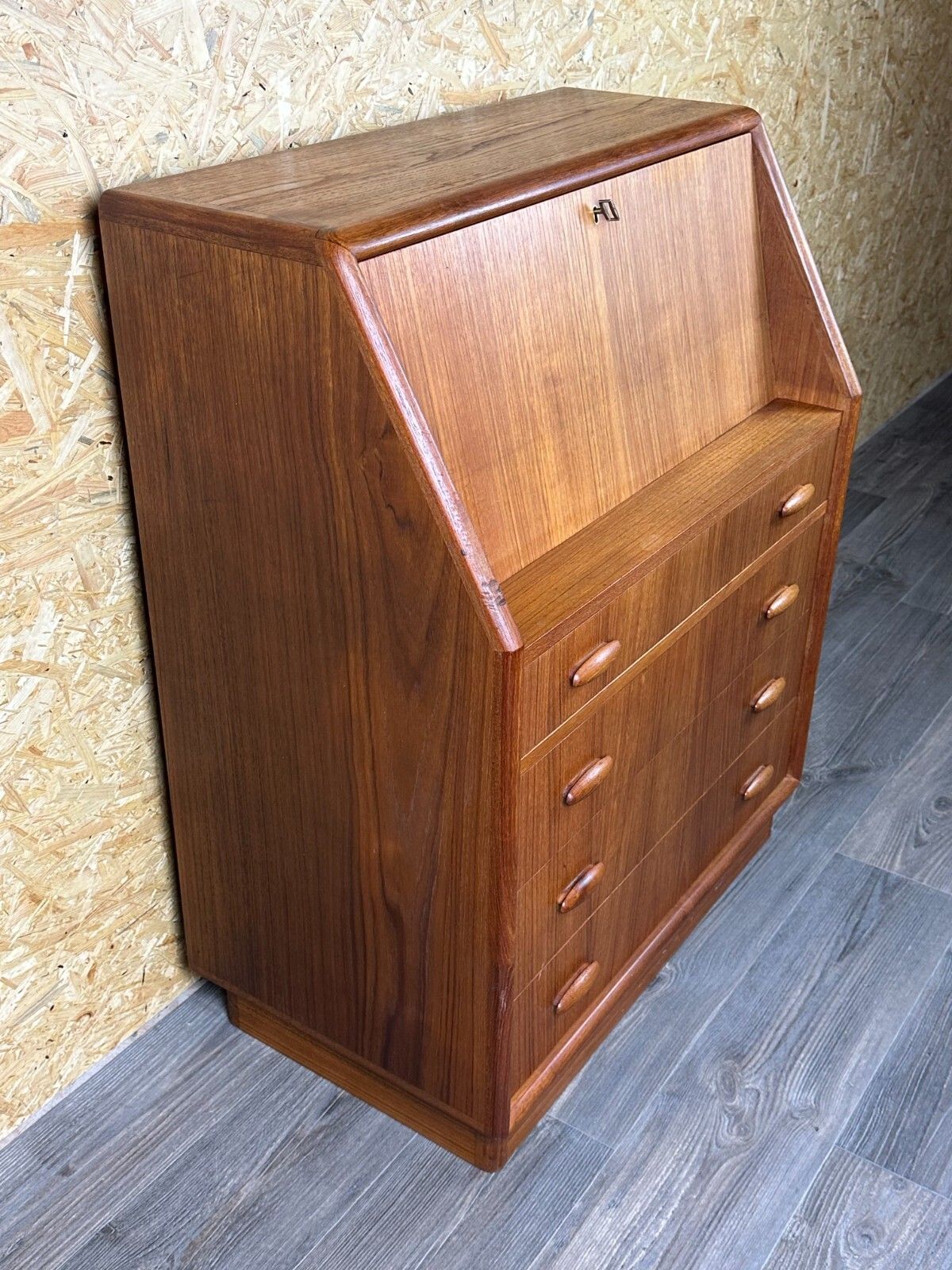 60s 70s Teak Secretary Chest Of Drawers Danish Modern By Dyrlund Denmark photo 1069.0