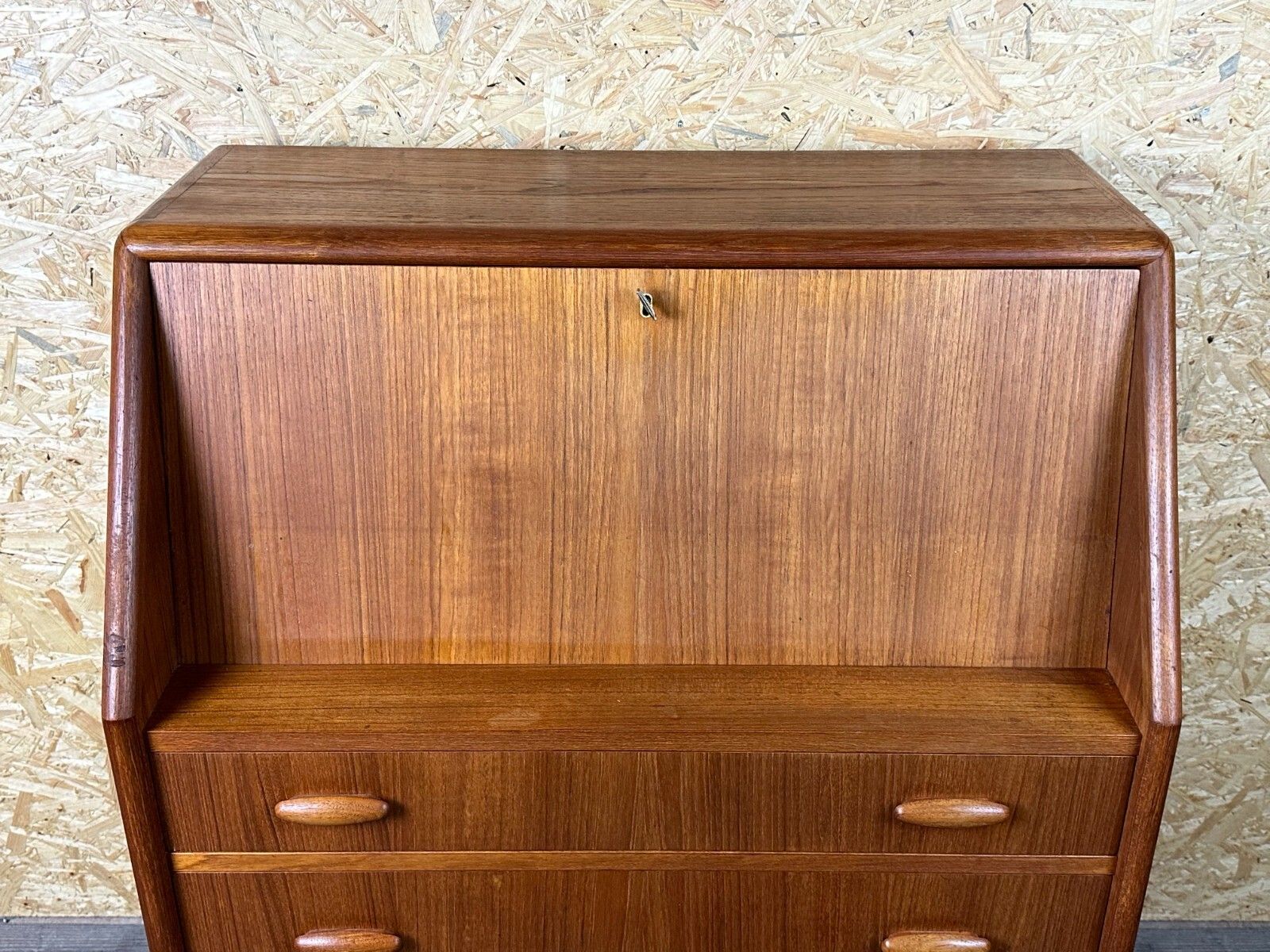 60s 70s Teak Secretary Chest Of Drawers Danish Modern By Dyrlund Denmark photo vintage