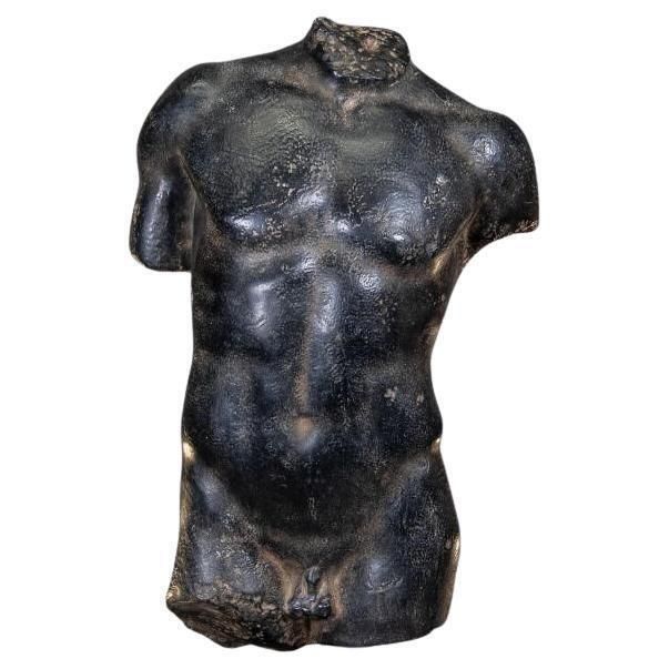 Sculpture In The Taste Of Antiquity, Black Patina, Black Marble Effect.