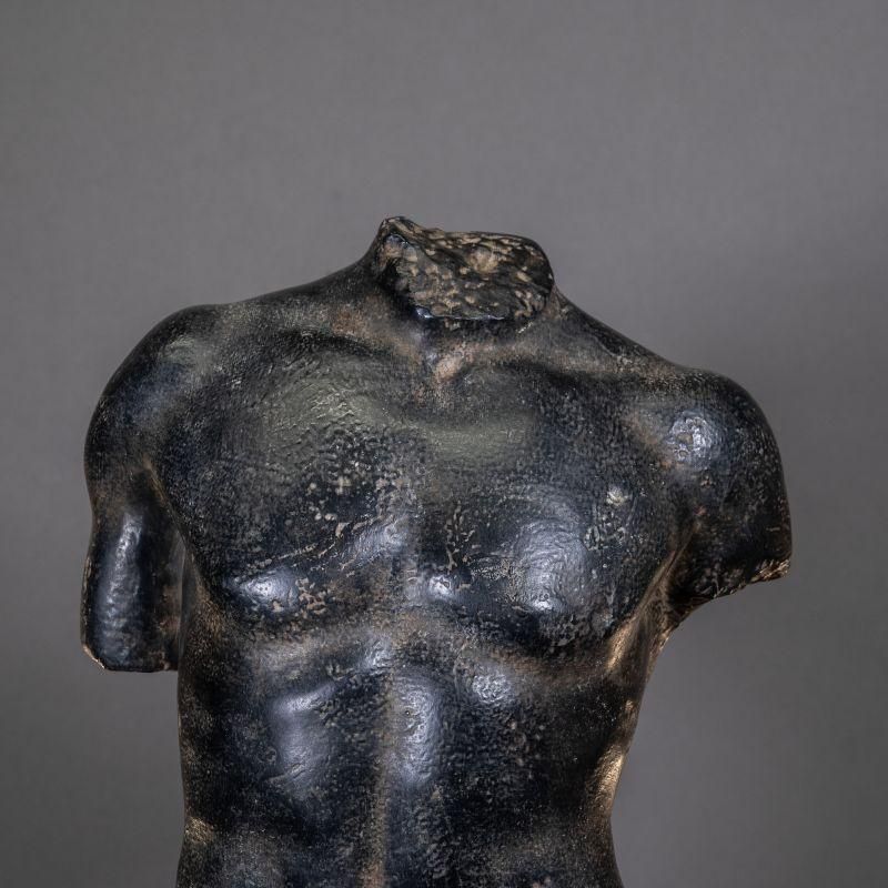 Sculpture In The Taste Of Antiquity, Black Patina, Black Marble Effect. photo furniture