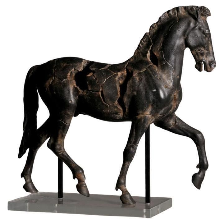 Monti Horse Sculpture In Resin And Plexiglas.