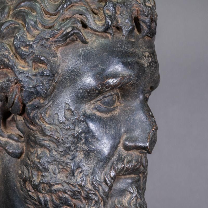 Sculpture Of A Roman Emperor In Resin, Very Beautiful Black Bronze Patina. photo for sale