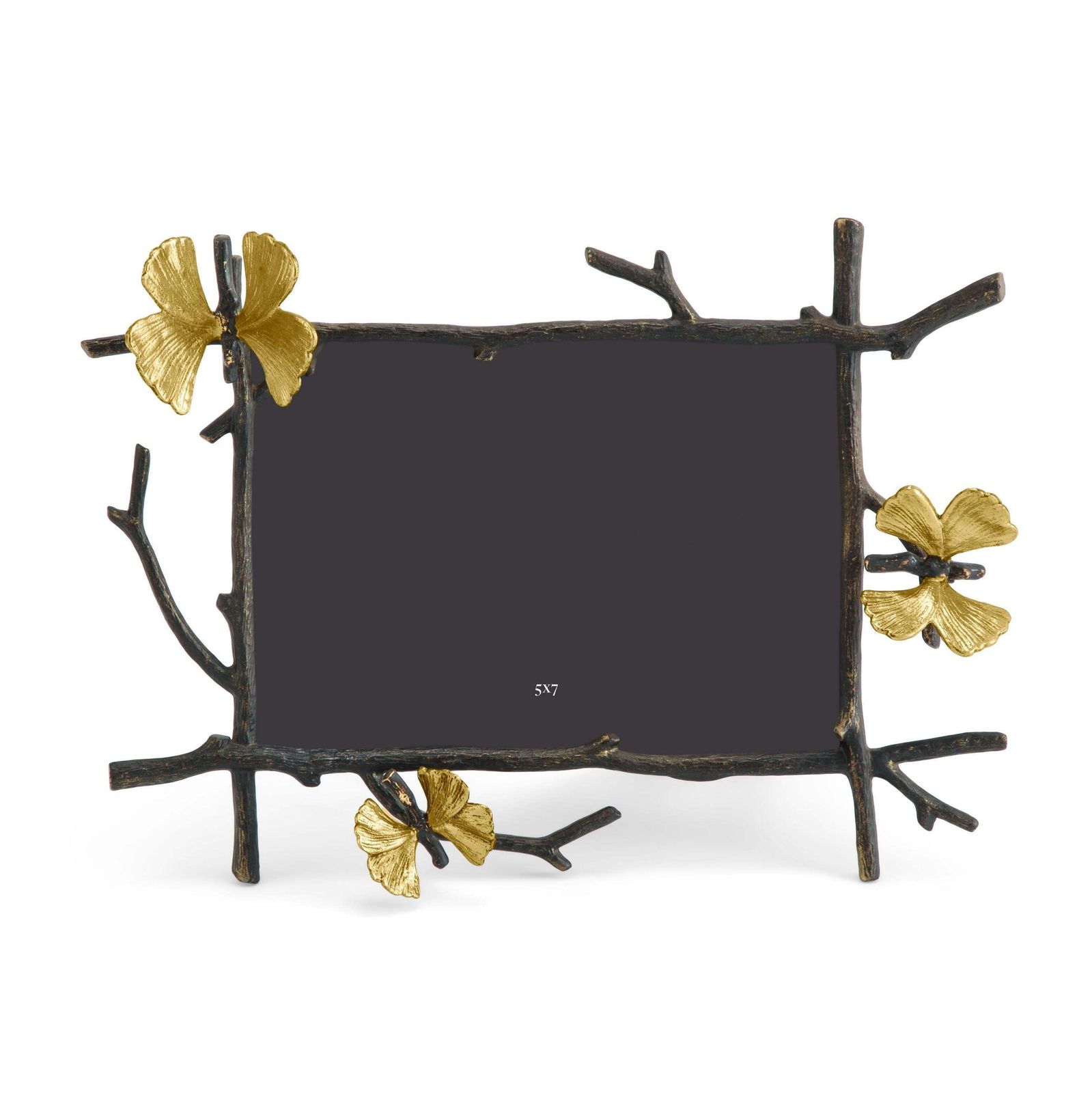 Frame With Ginkgo And Butterfly Motifs In High Quality Oxidised And Gilded Metal photo furniture