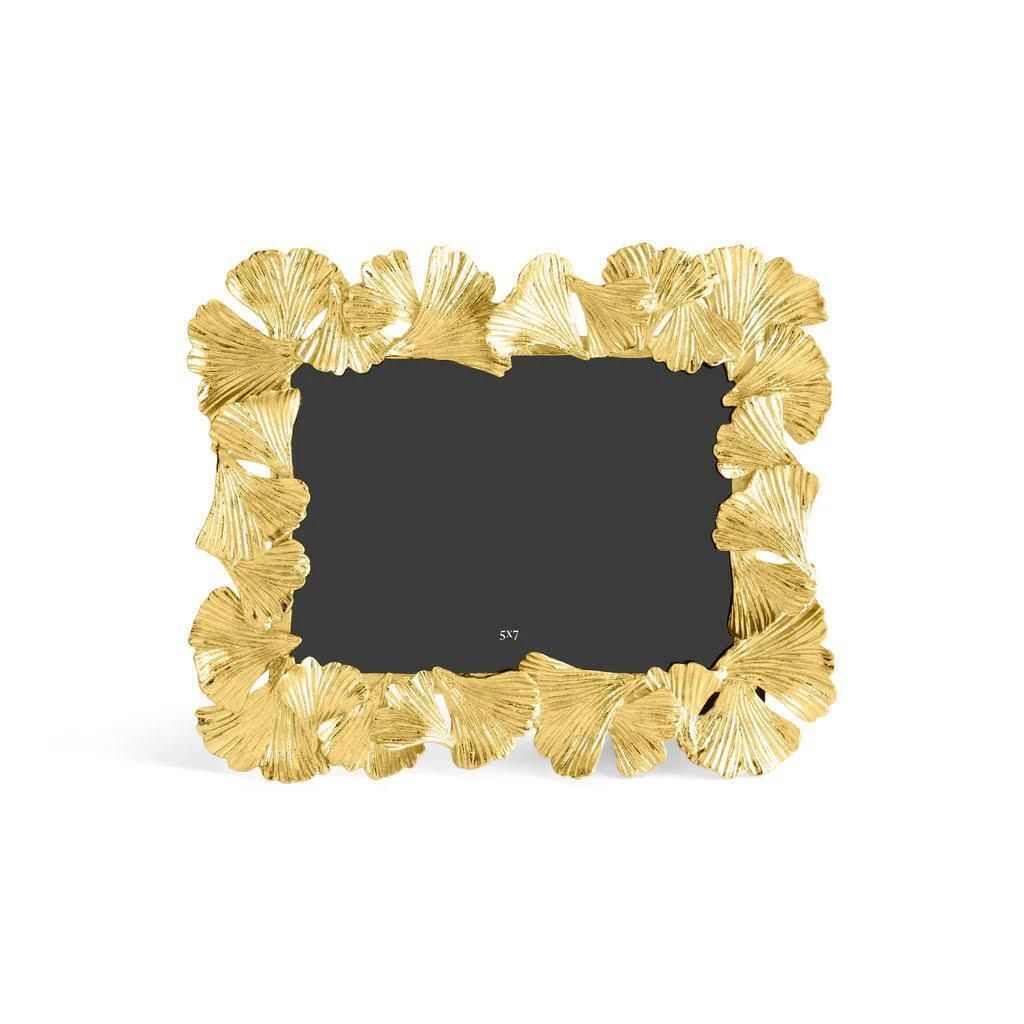 Golden Ginkgo Frame   Luxurious Golden Metal Photo Frame With Ginkgo Leaf Design photo Home Decor