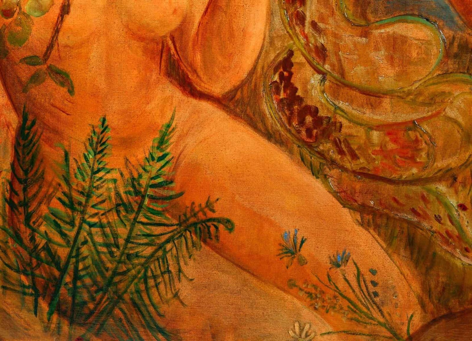 Painting, Oil On Canvas By Artist Evelyne Luez, Xxth Century. photo vinterior