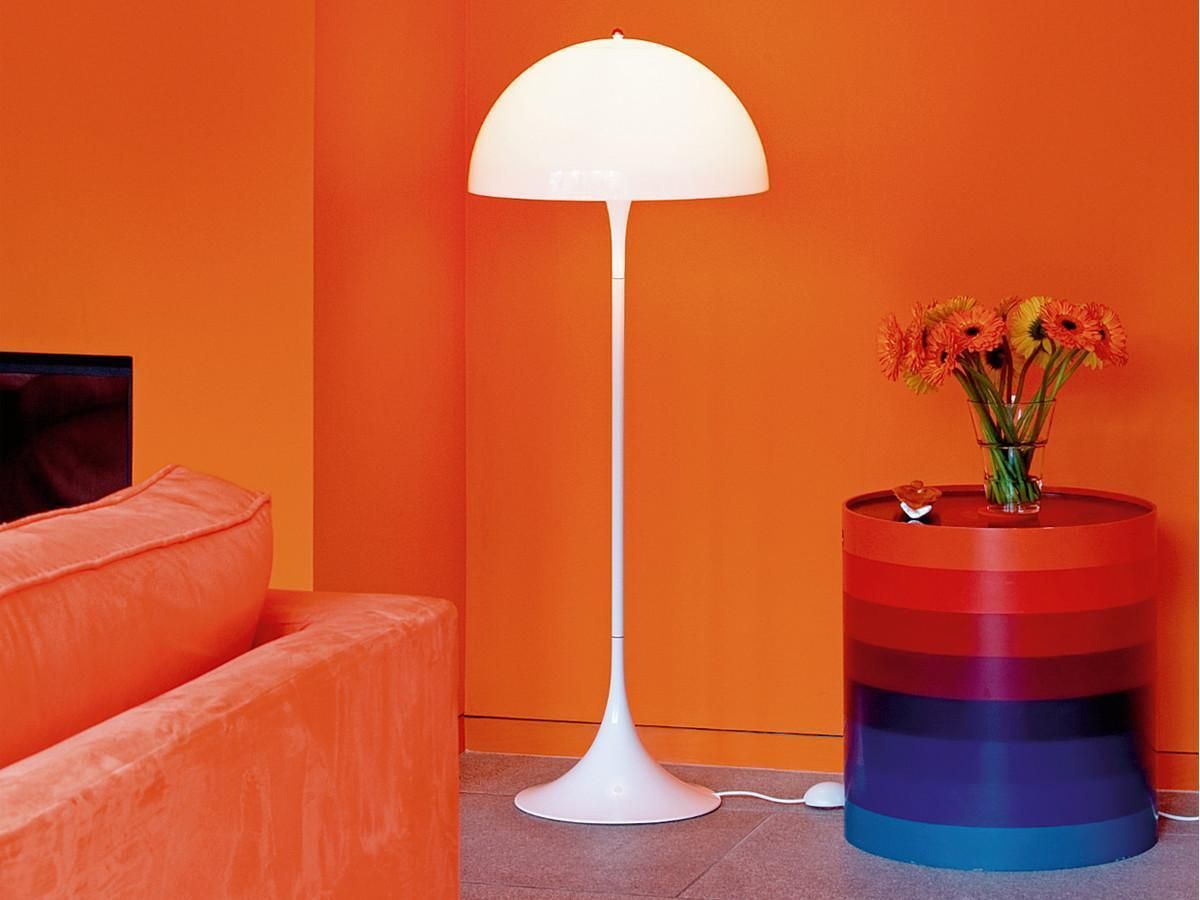 Louis Poulsen, Floor Lamp In White Opal By Verner Panton photo Lighting