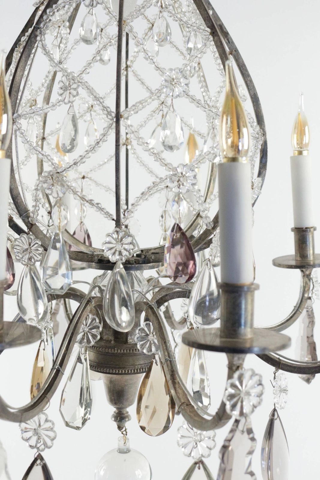 Beautiful Hot Air Balloon Style Chandelier In Silvered Bronze, 19th Century photo Lighting