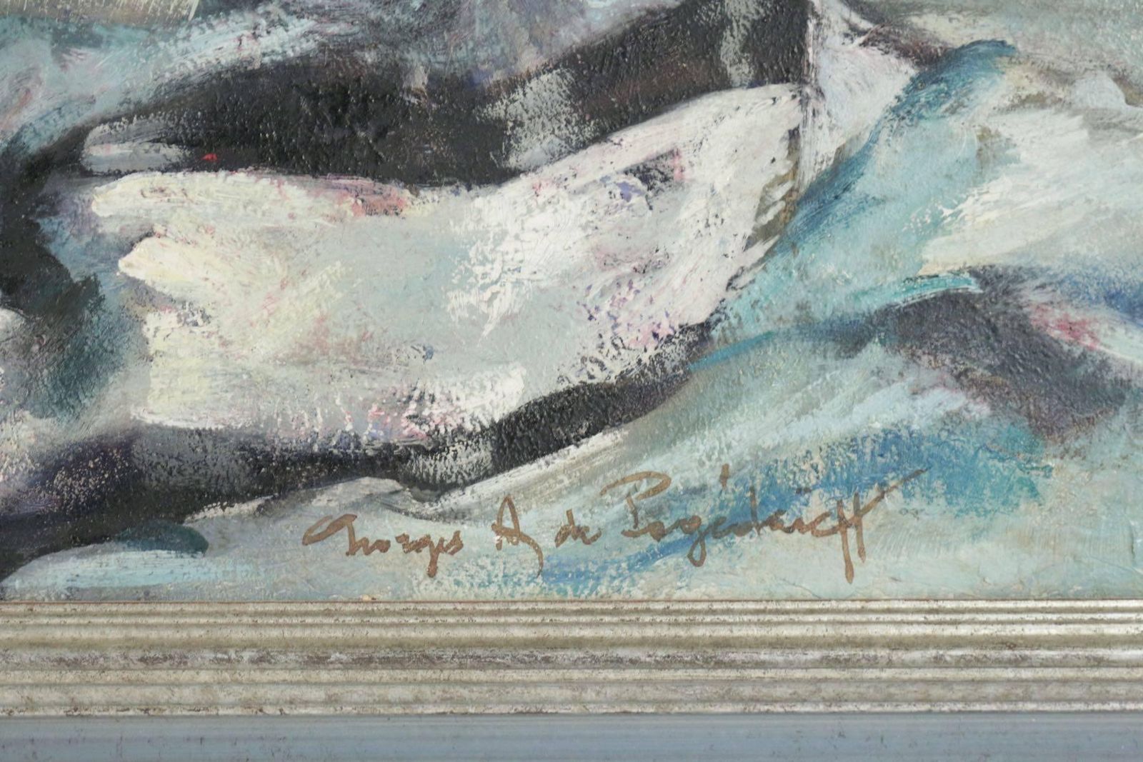 Painting On Wood 20th Century Of A Bouquet Of Flowers In Front Of A Mirror photo 948.0