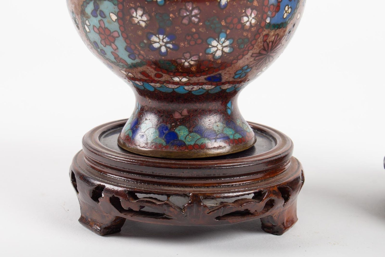 Pair Of Cloisonné Bronze Vases, Japan, Circa 1900 photo vinterior