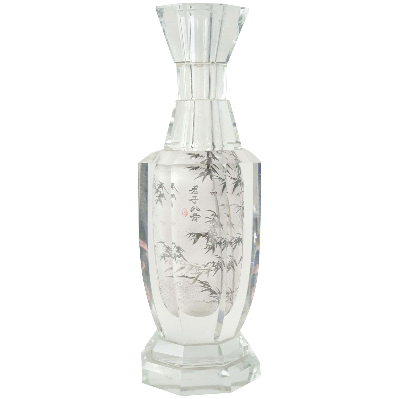 Chinoiserie Vase In Crystal From The 20th Century
