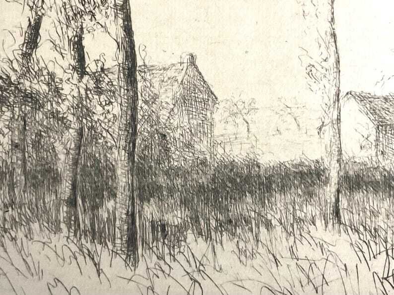 French Signed Limited Edition Etching, Early 20th Century By Jacques Pierre Victor Beurdeley. Wall Art. Original Art. photo for sale