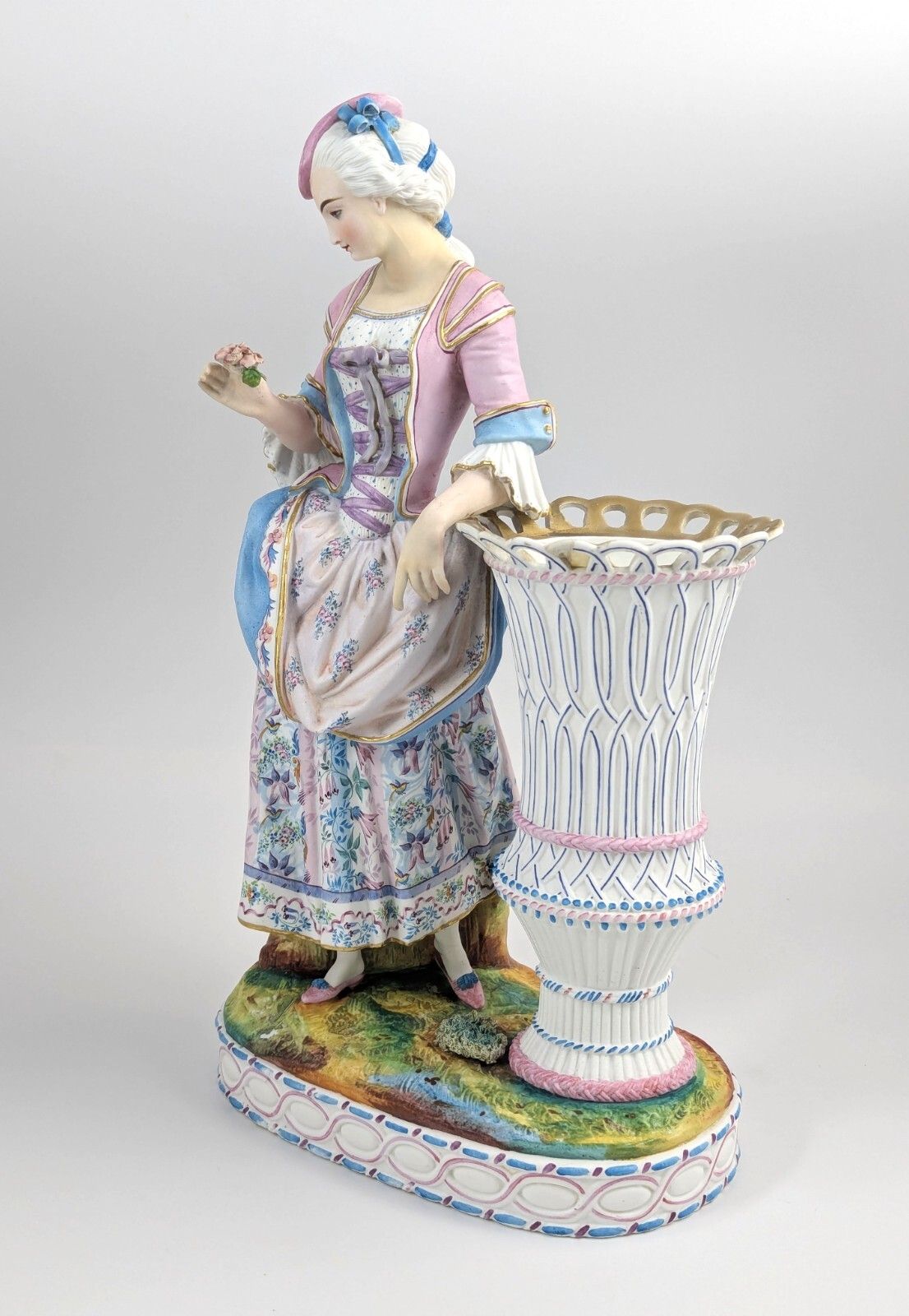 Antique Vion Et Baury Style Bisque Porcelain Vase, 19th Century photo furniture