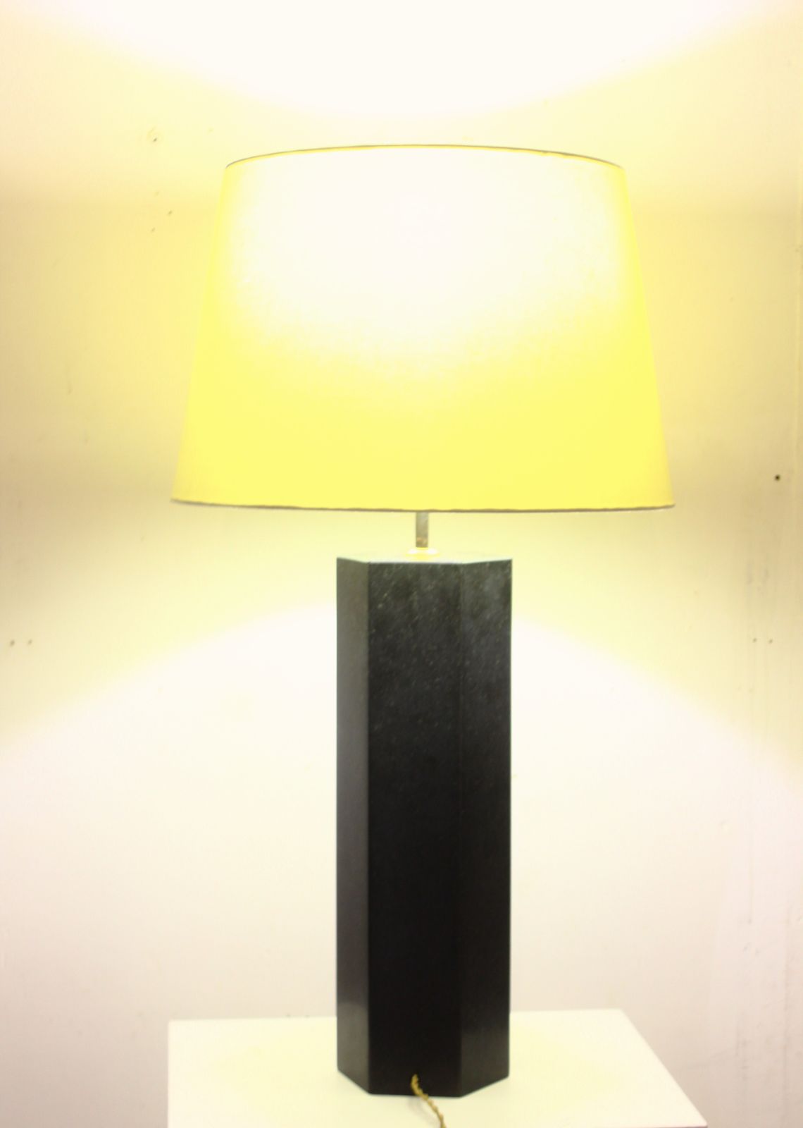 Large Hexagonal Black Marble Lamp In The Style Of Jules Wabbes photo furniture