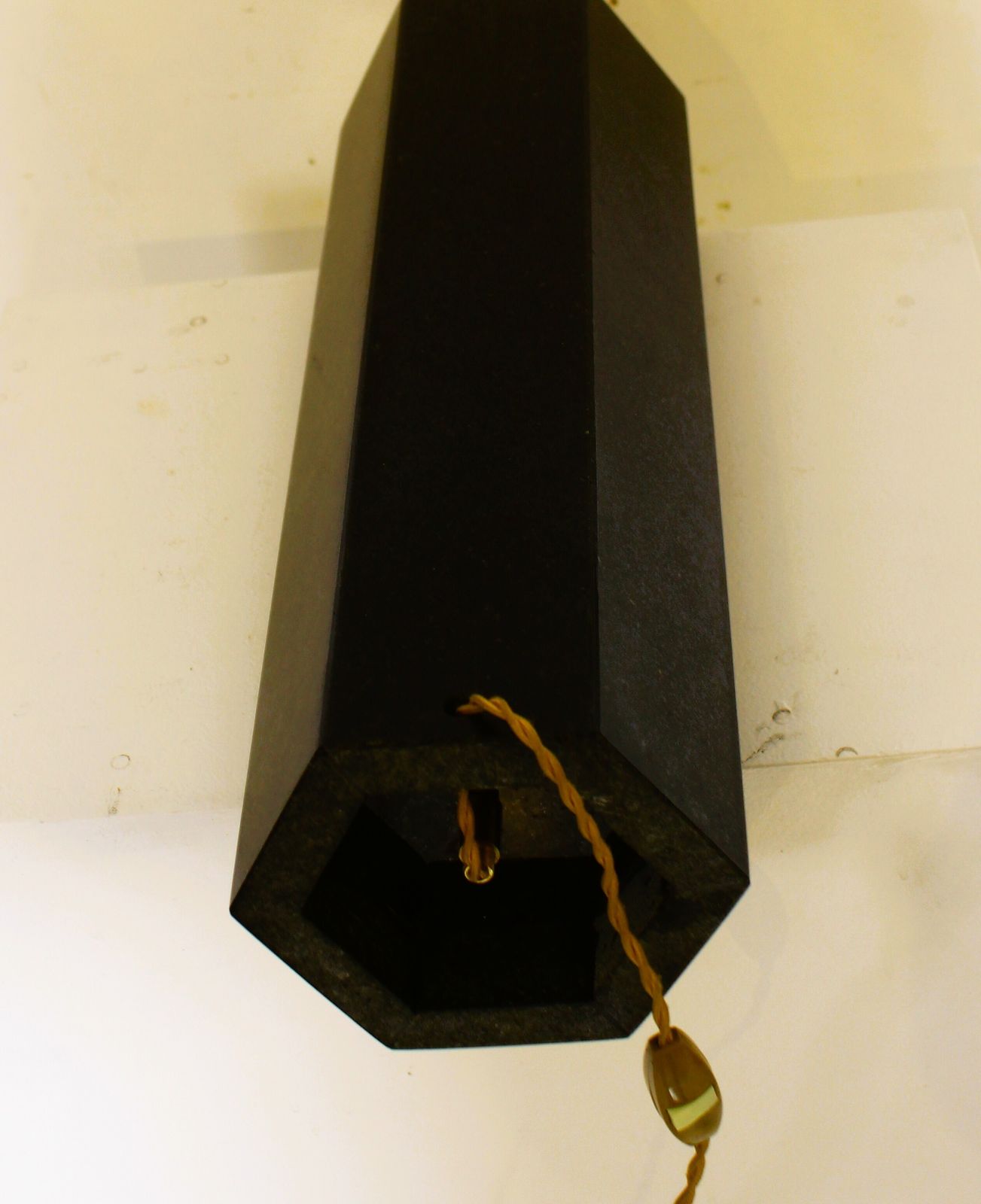 Large Hexagonal Black Marble Lamp In The Style Of Jules Wabbes photo 2400.0