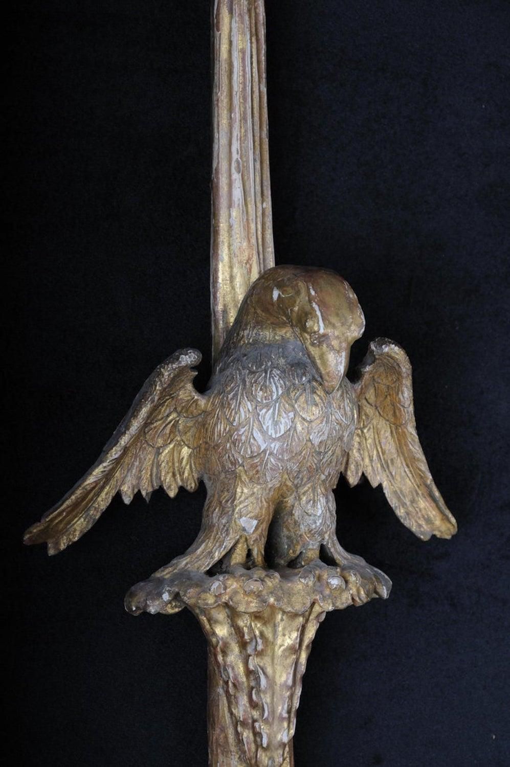 photo vinterior Pair Of Large Empire Appliqués / Sconces Circa 1800, Gilded Linden Wood