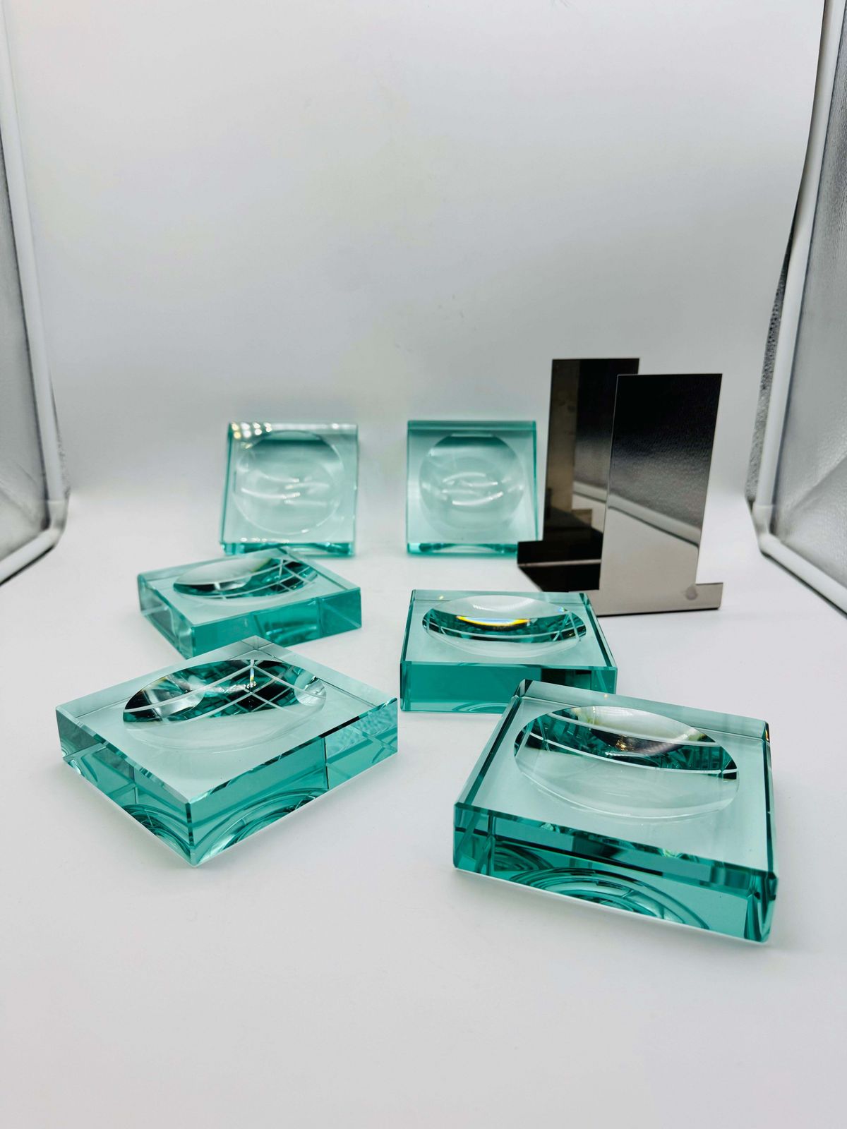Gallotti & Radice 6x Bowl Ashtray Emerald Green Italy 1970 photo 747.0