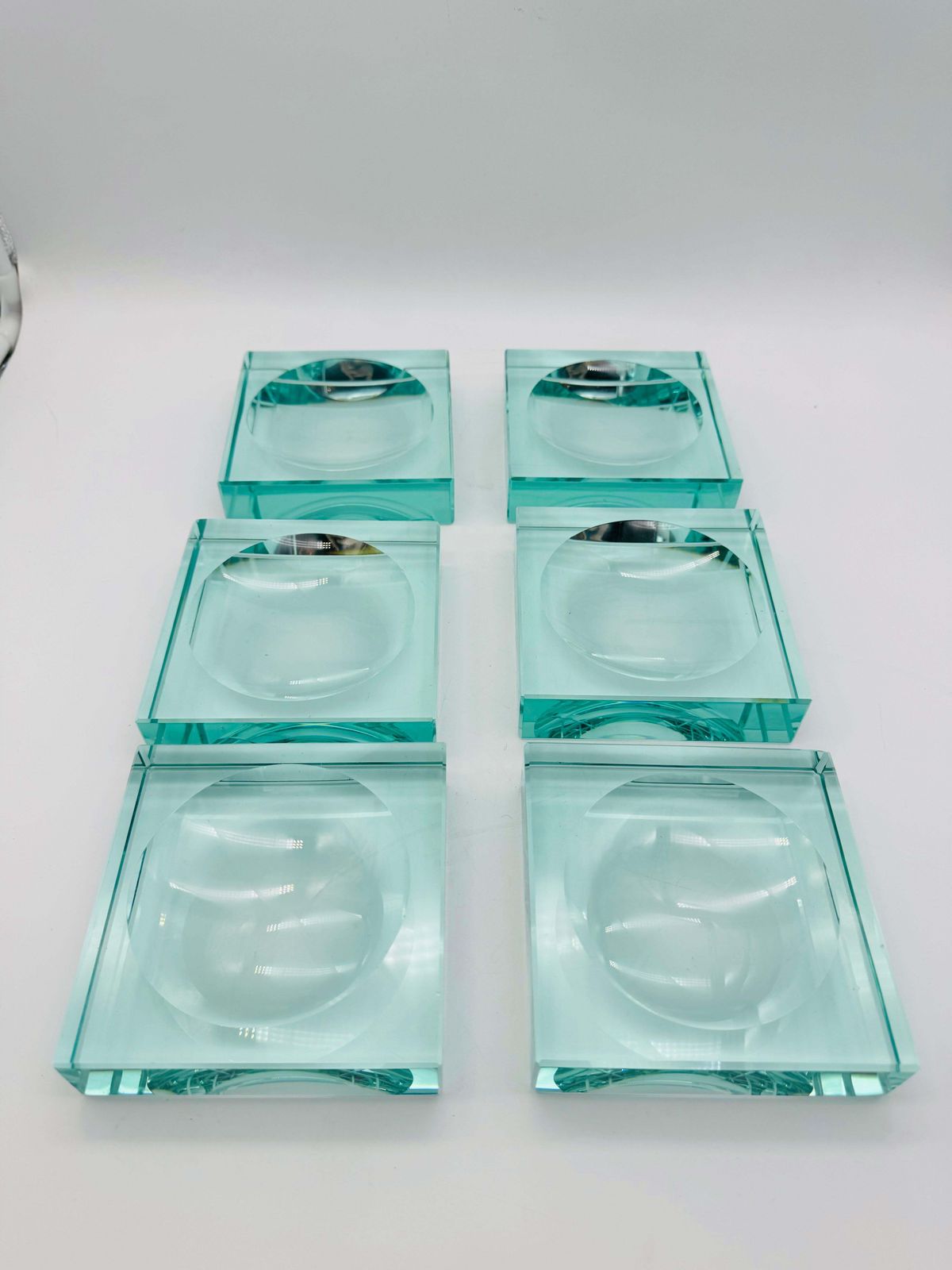 photo furniture Gallotti & Radice 6x Bowl Ashtray Emerald Green Italy 1970