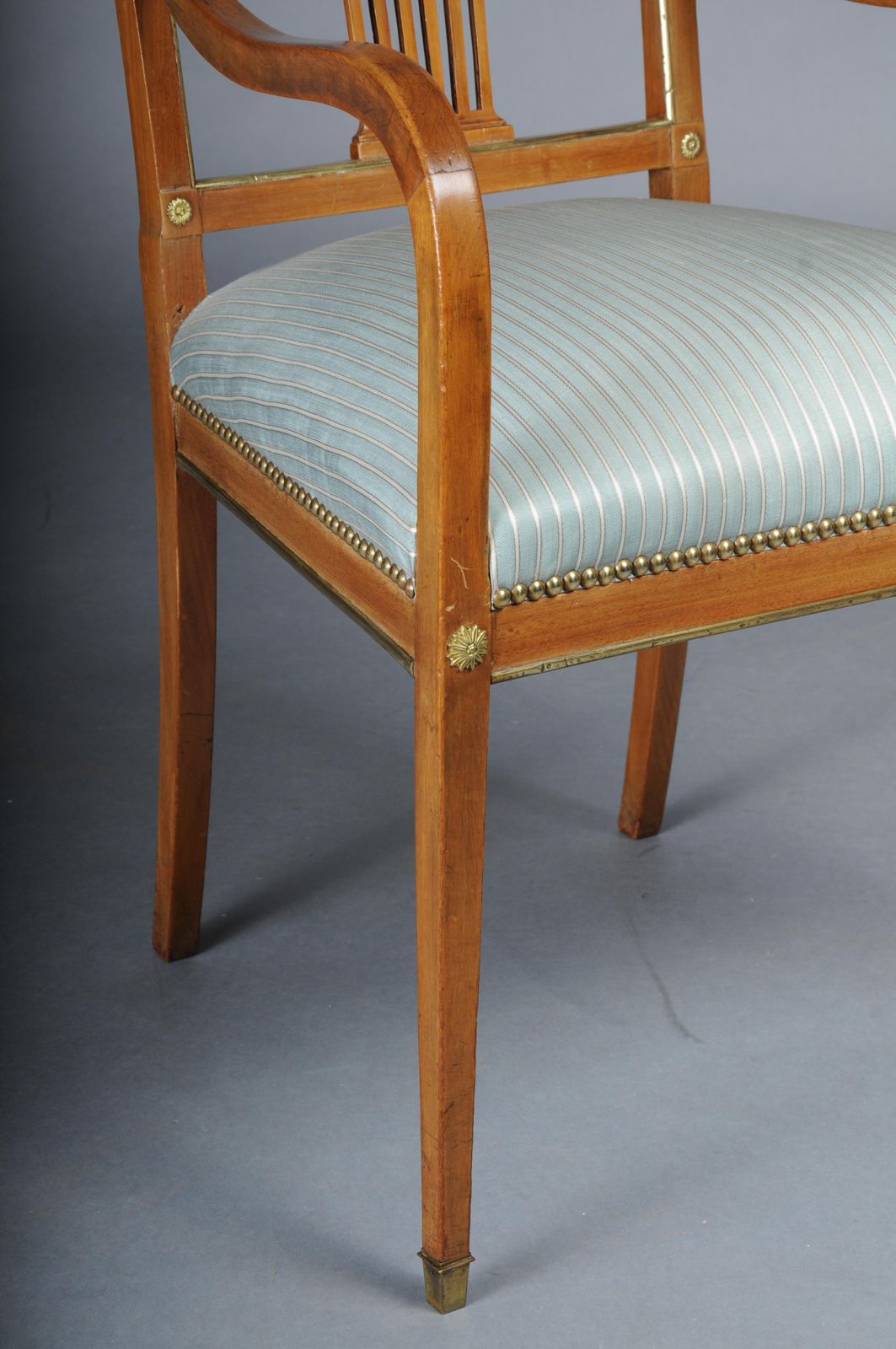 Antique Classic Empire Armchair Mahogany With Brass, Paris. photo Furniture