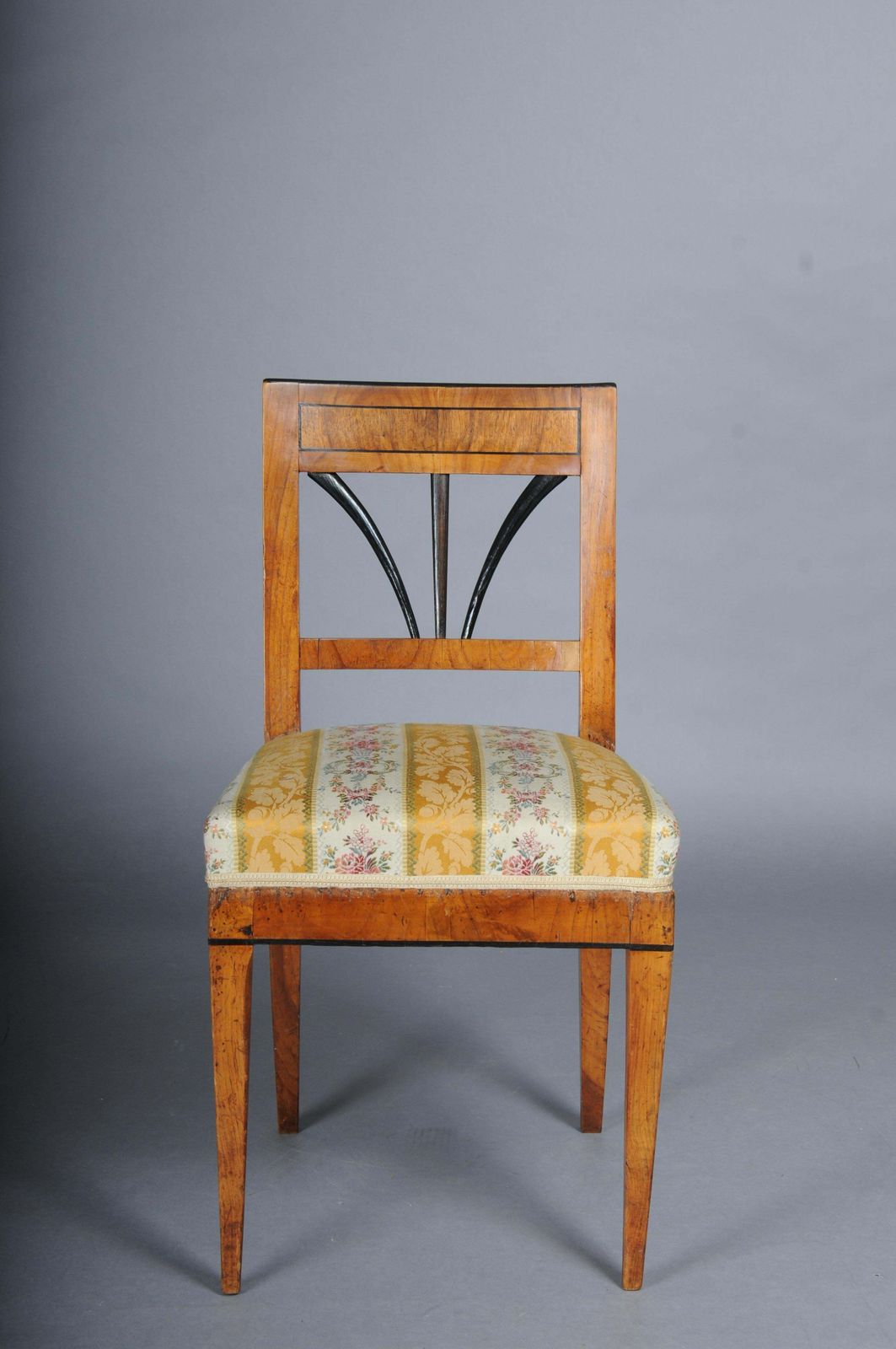 Set Of 4 Impressive Biedermeier Chairs Made Of Cherry Wood And Ebonized Around 1 photo vinterior