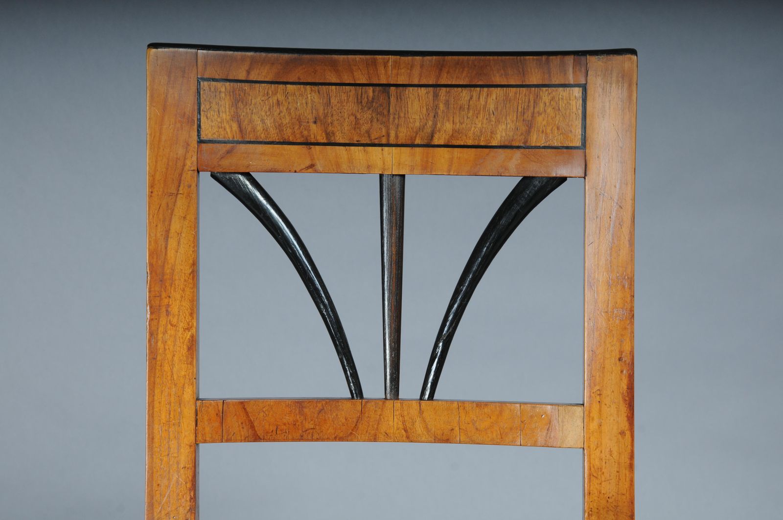 Set Of 4 Impressive Biedermeier Chairs Made Of Cherry Wood And Ebonized Around 1 photo buy