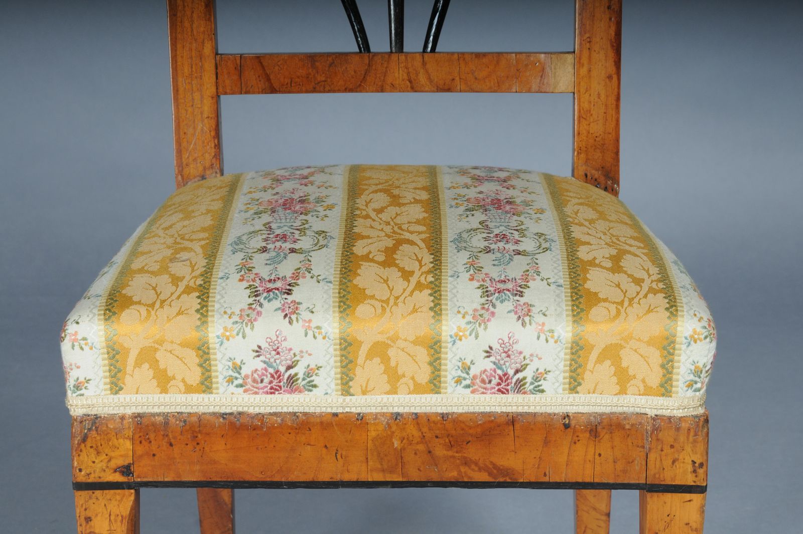 Set Of 4 Impressive Biedermeier Chairs Made Of Cherry Wood And Ebonized Around 1 photo vintage